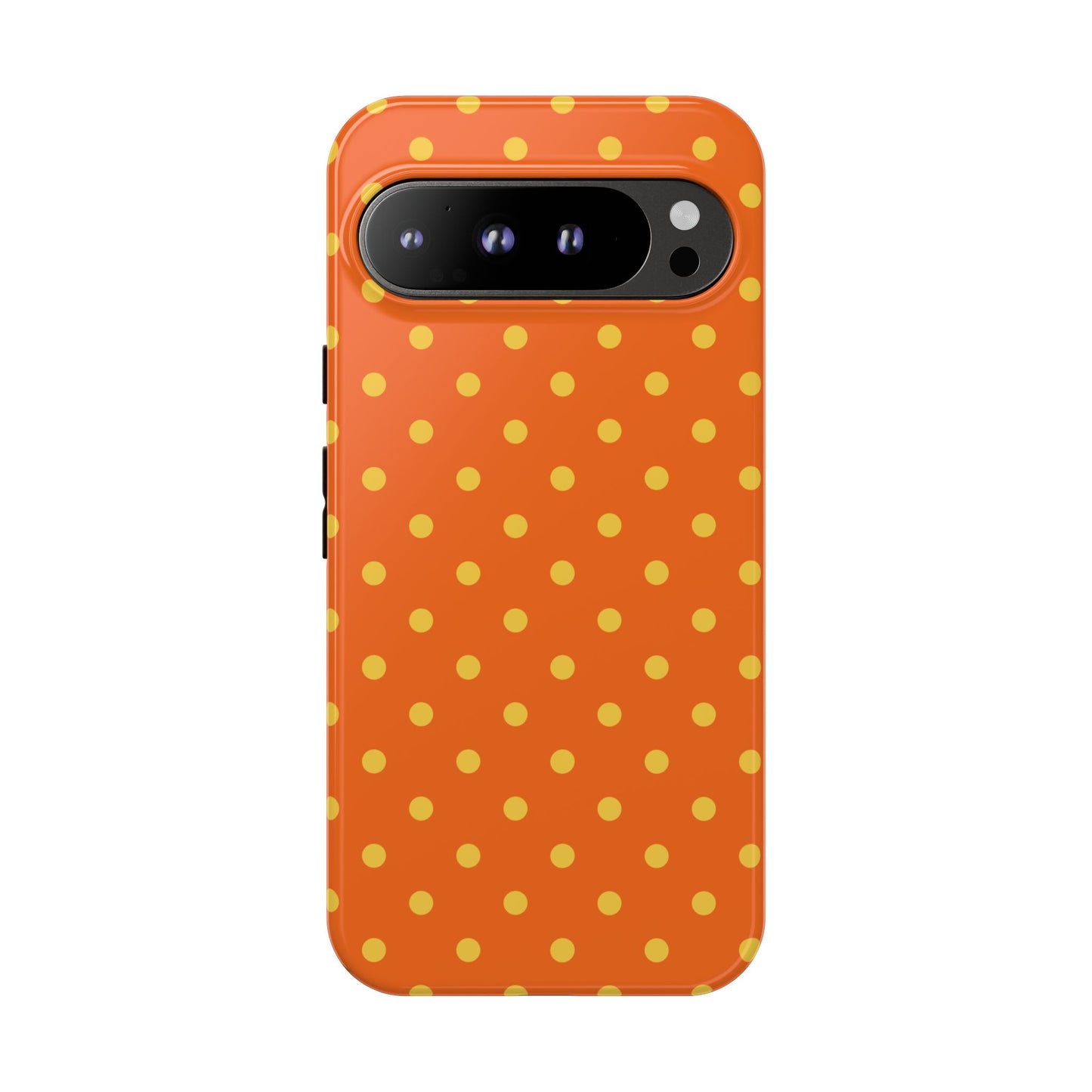 Google Pixel 9 Pro XL / Glossy Phone Case - Trendy Orange & Yellow Dot Pattern Phone Case