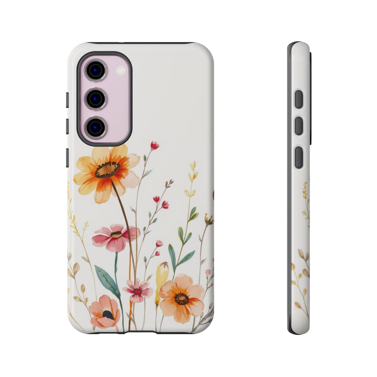 Samsung Galaxy S23 Plus / Glossy Phone Case - Boho Chic Watercolour Wild Blooms Pattern Phone Case
