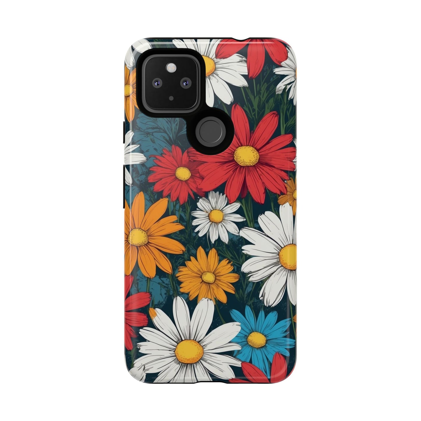 Pop Art Daisies Illustration "Red & Orange" Phone Case