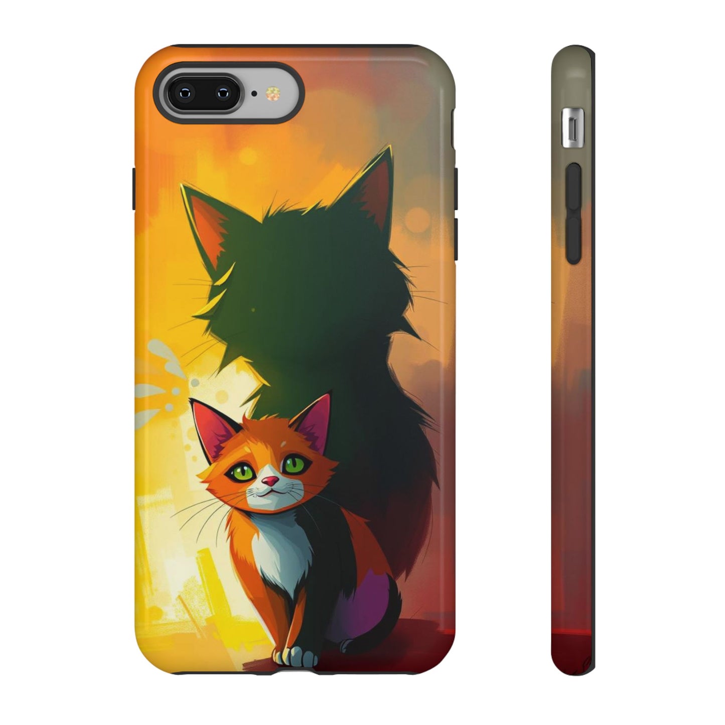 Acrylic Style Shadow Cat Design Phone Case