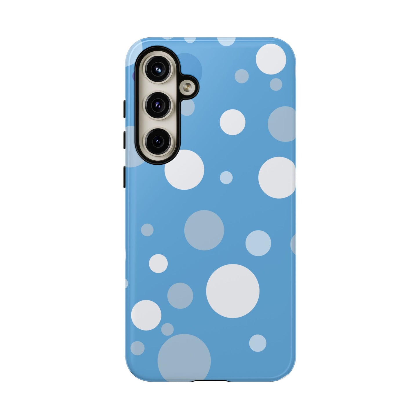 Samsung Galaxy S24 Plus / Glossy Phone Case - ’Bold Blue with White Dot Pattern’ Phone Case