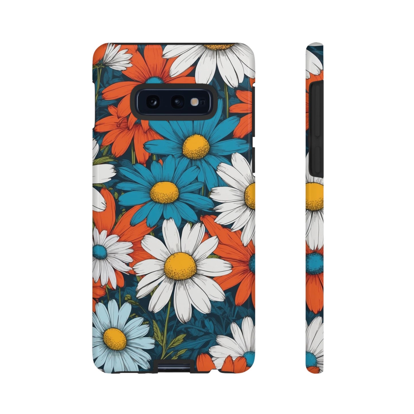 Pop Art Daisies Illustration "Red & Blue" Phone Case