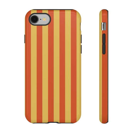 iPhone 8 / Glossy Phone Case - ’Orange & Yellow Stripe Pattern’ Phone Case