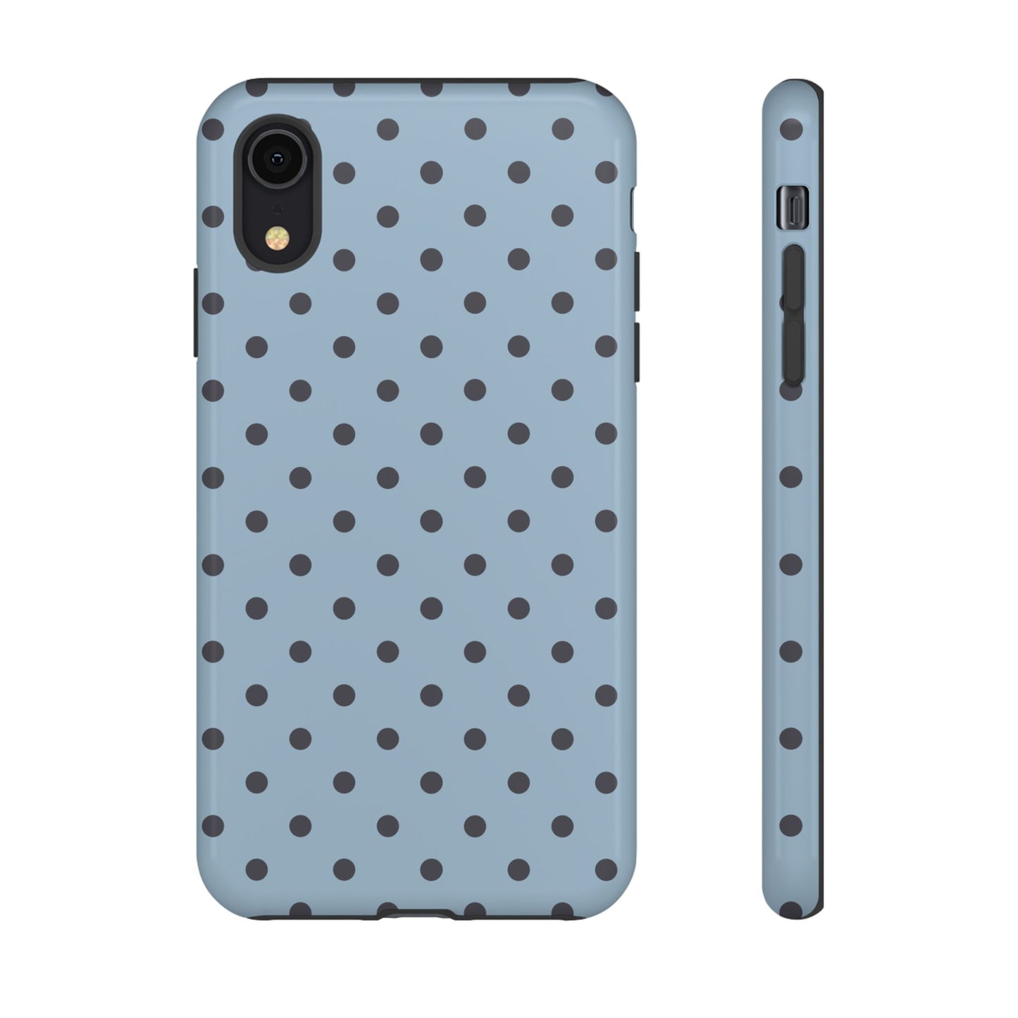 Light Blue with Dark Blue Dot Pattern Phone Case