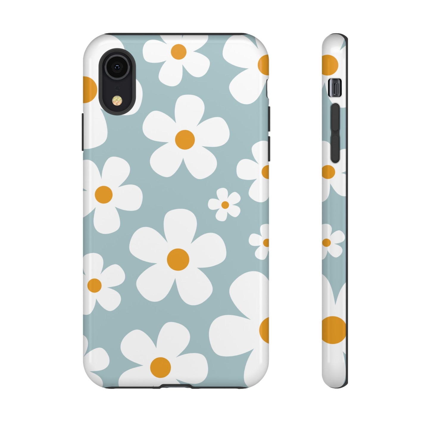 iPhone XR / Glossy Phone Case - ’Blue Daisy Pattern’ Phone Case