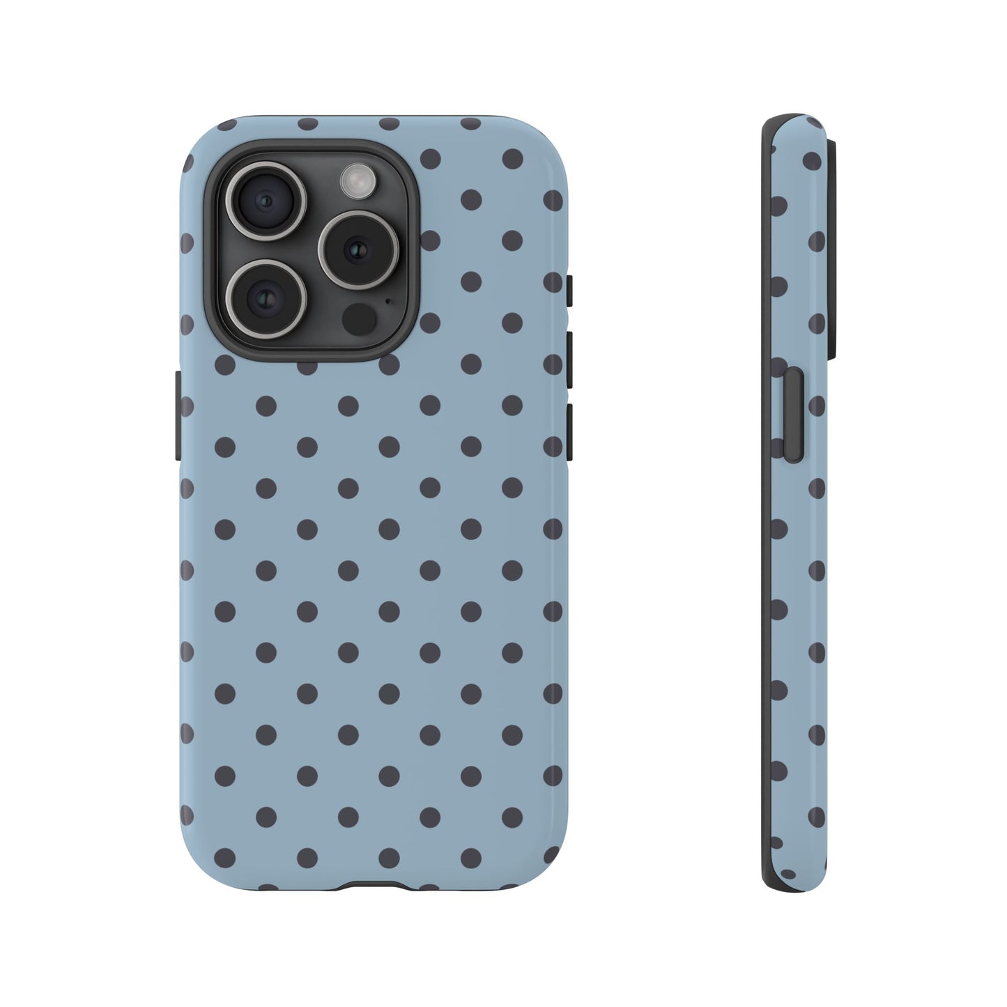 Light Blue with Dark Blue Dot Pattern Phone Case