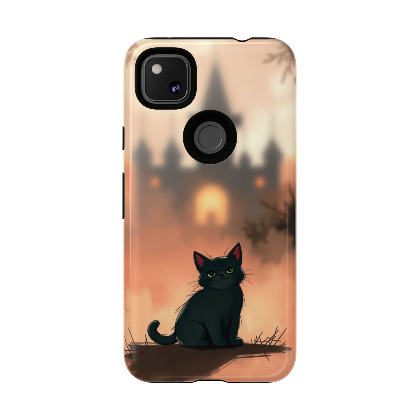 Cute Gothic Cat Design Phone Case