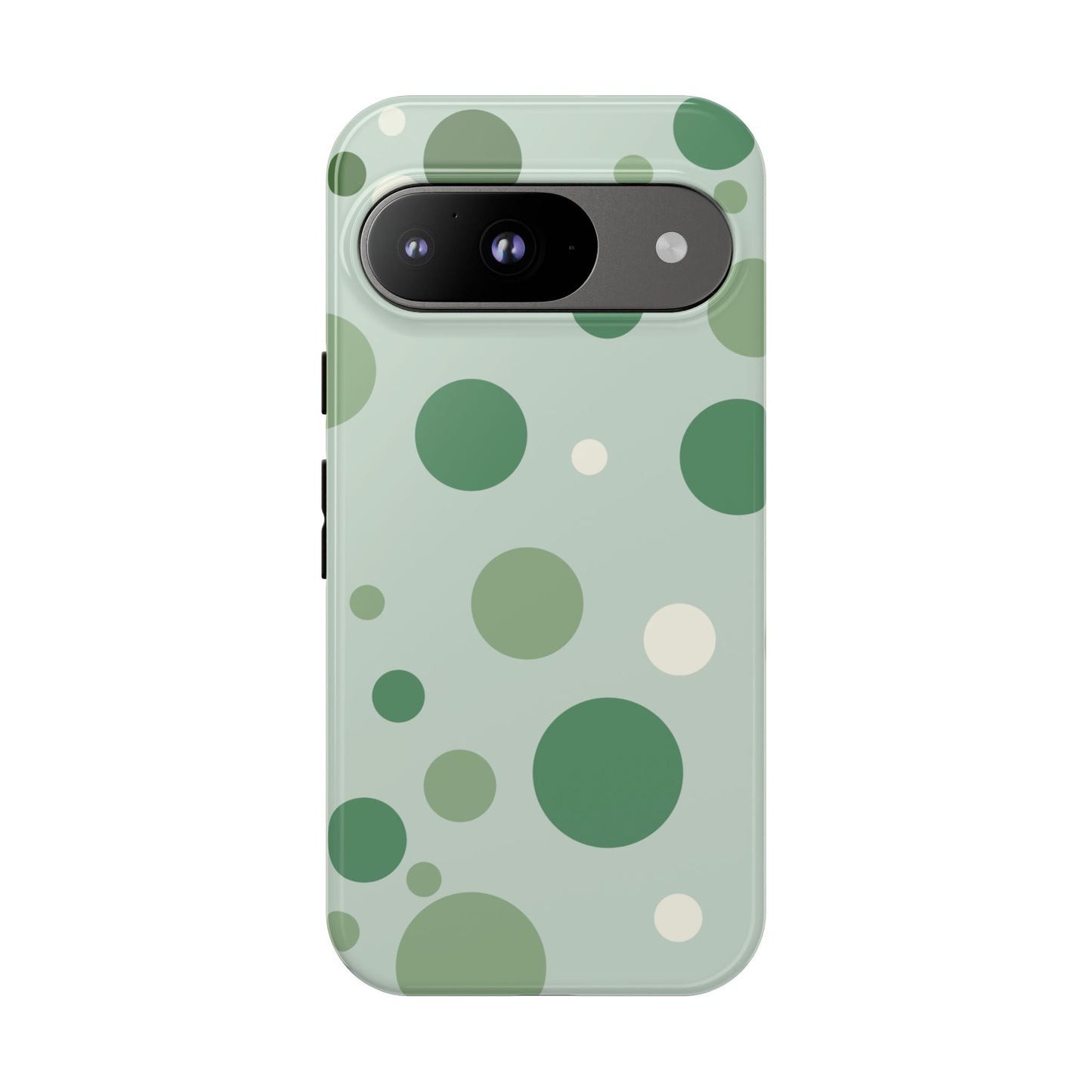 Google Pixel 9 / Glossy Phone Case - ’Bold Green Dot Pattern’ Phone Case