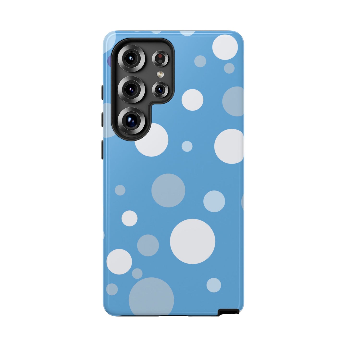 Samsung Galaxy S25 Ultra / Glossy Phone Case - ’Bold Blue with White Dot Pattern’ Phone Case