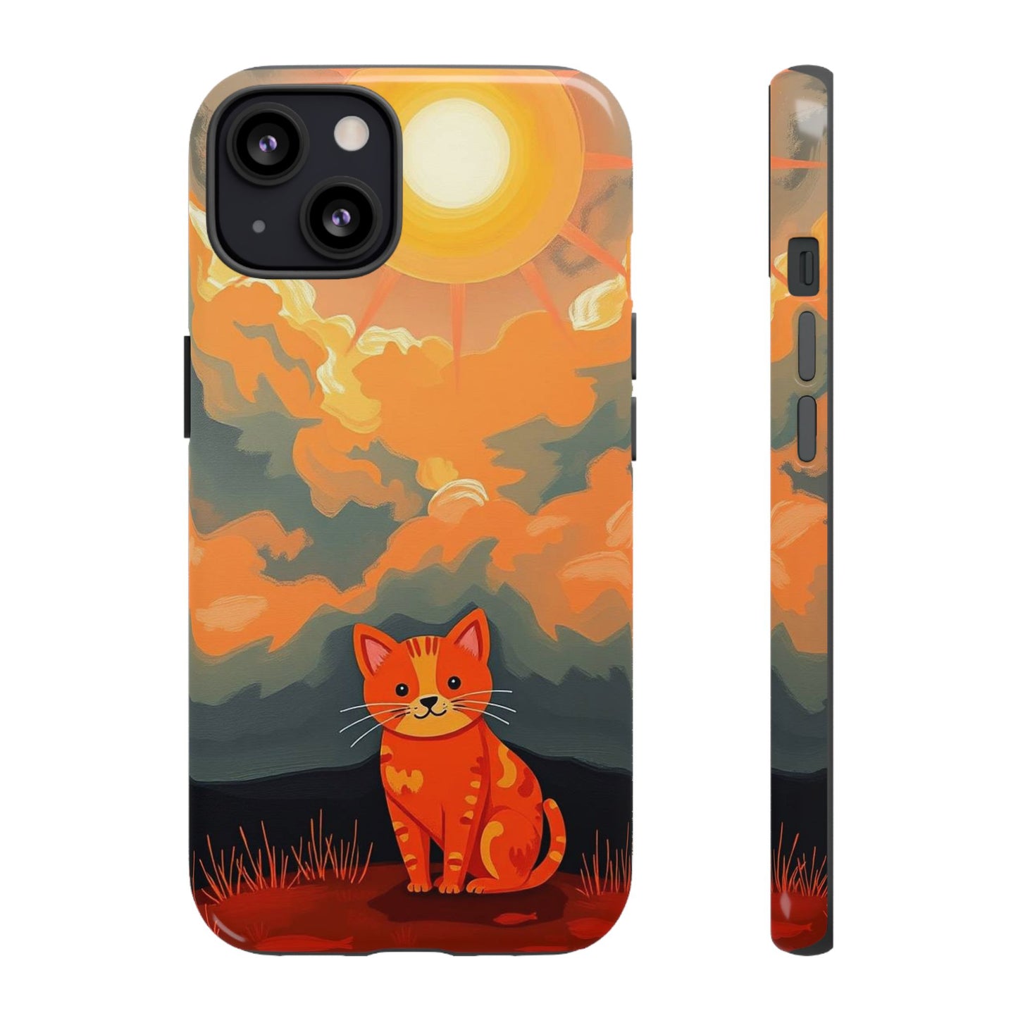 Acrylic Painting Style Cat Design Phone Case