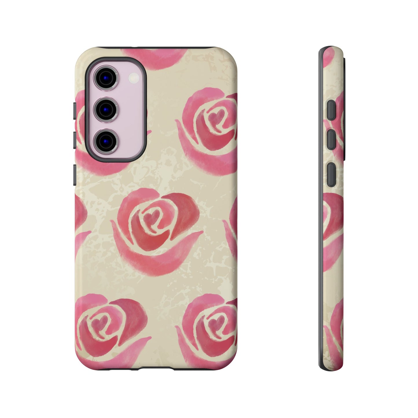 Samsung Galaxy S23 Plus / Glossy Phone Case - ’Pink Rose Pattern’ Phone Case