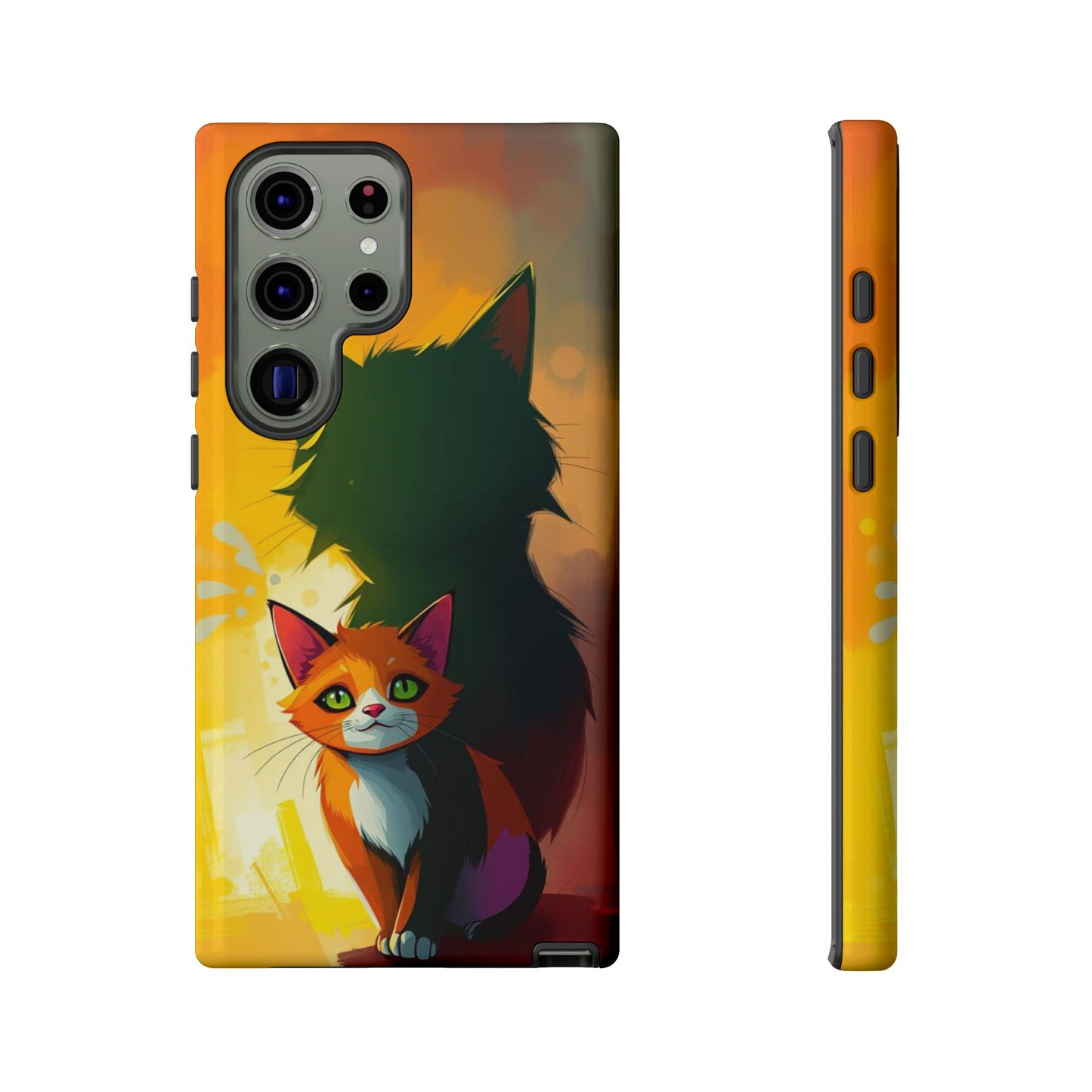 Acrylic Style Shadow Cat Design Phone Case