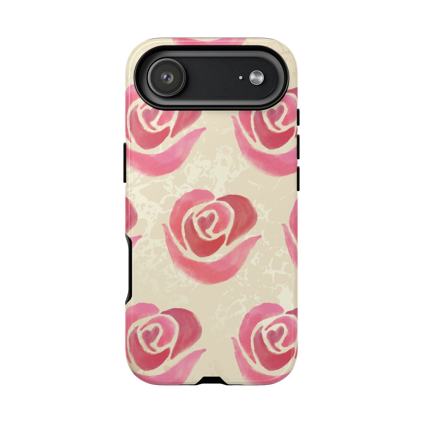iPhone 17 Air / Glossy Phone Case - ’Pink Rose Pattern’ Phone Case