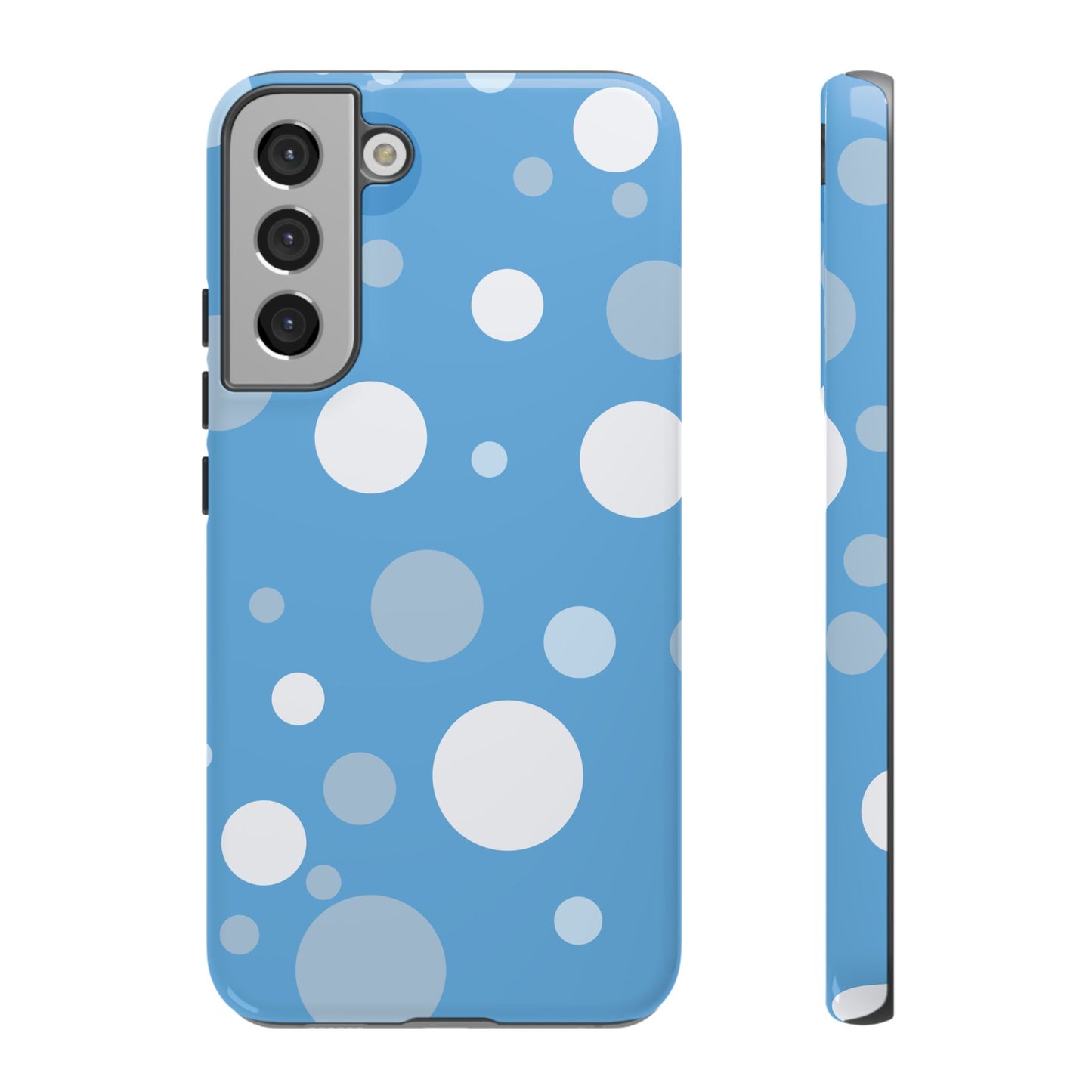 Samsung Galaxy S22 Plus / Glossy Phone Case - ’Bold Blue with White Dot Pattern’ Phone Case