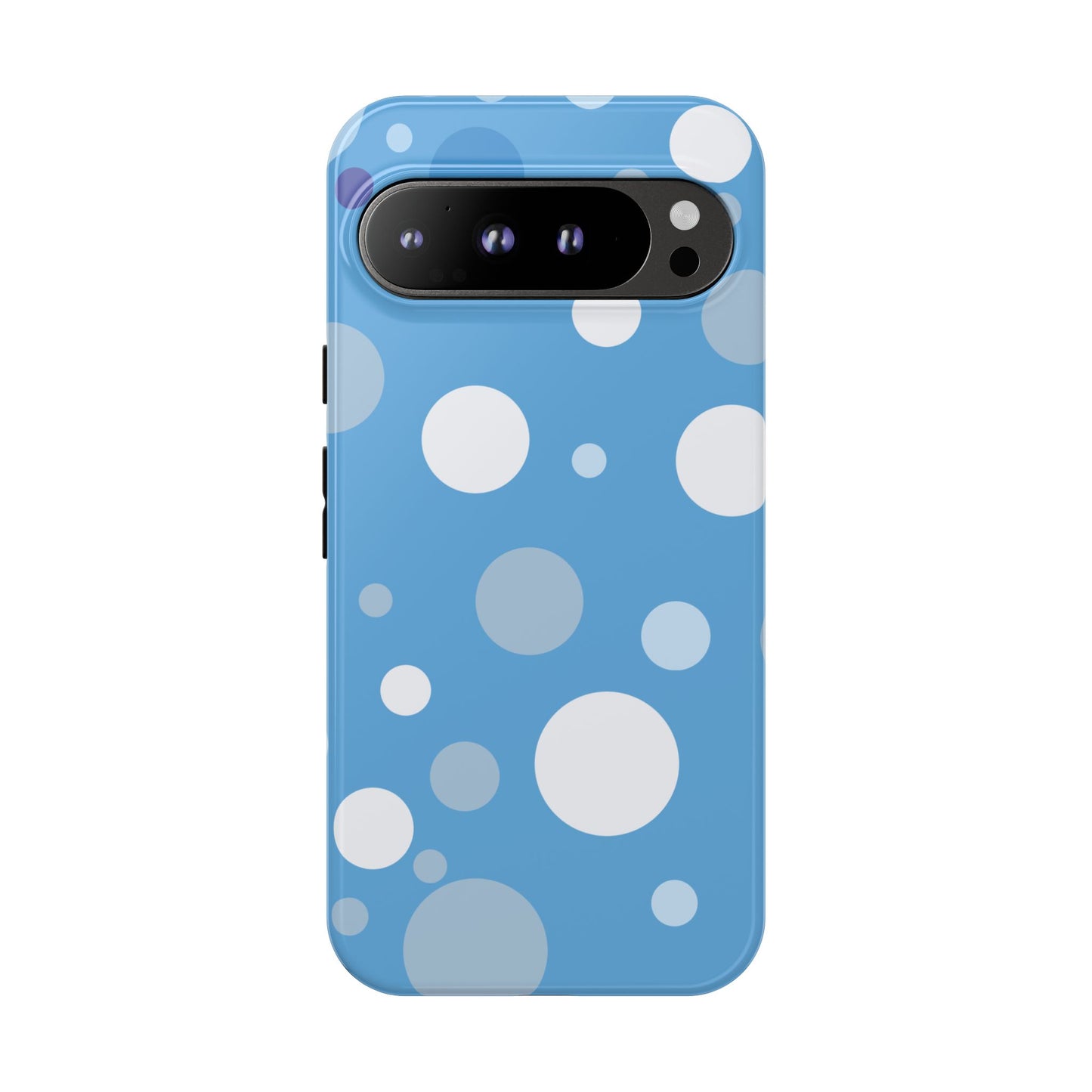 Google Pixel 9 Pro XL / Glossy Phone Case - ’Bold Blue with White Dot Pattern’ Phone Case