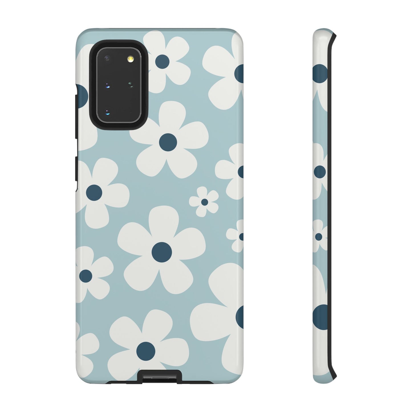 Samsung Galaxy S20+ / Glossy Phone Case - Cute Light Blue Daisy Pattern Phone Case