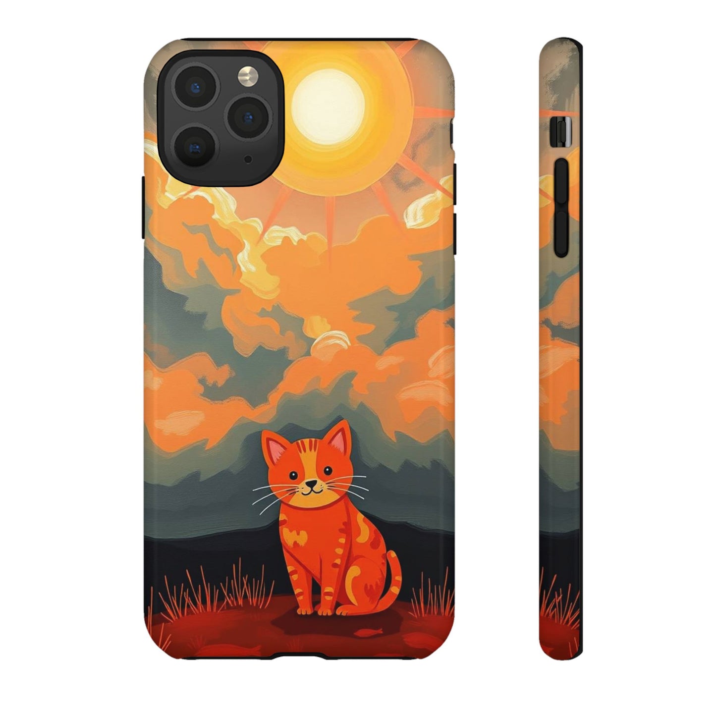 Acrylic Painting Style Cat Design Phone Case