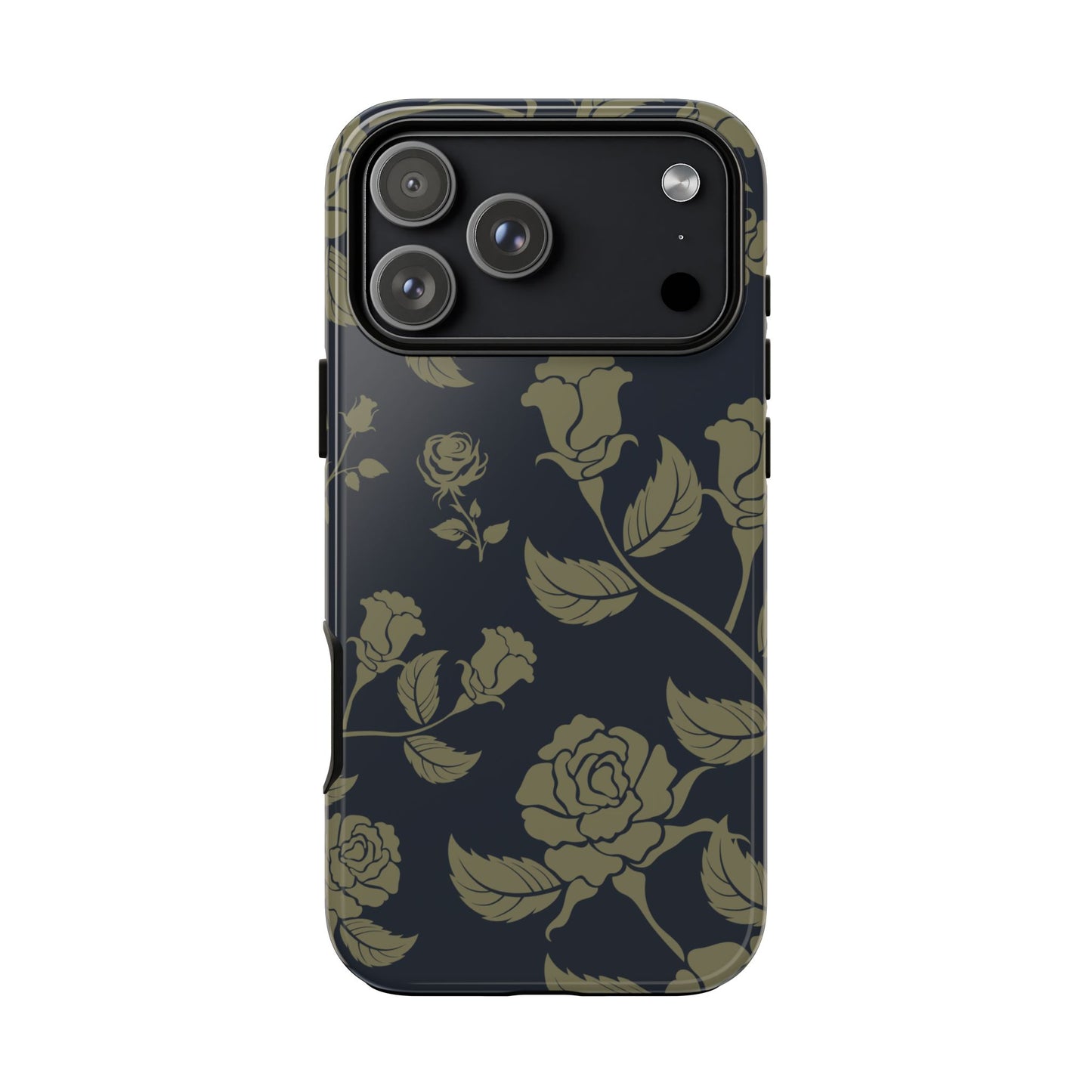 Phone Case - ’Blue & Olive Rose Pattern’ Phone Case