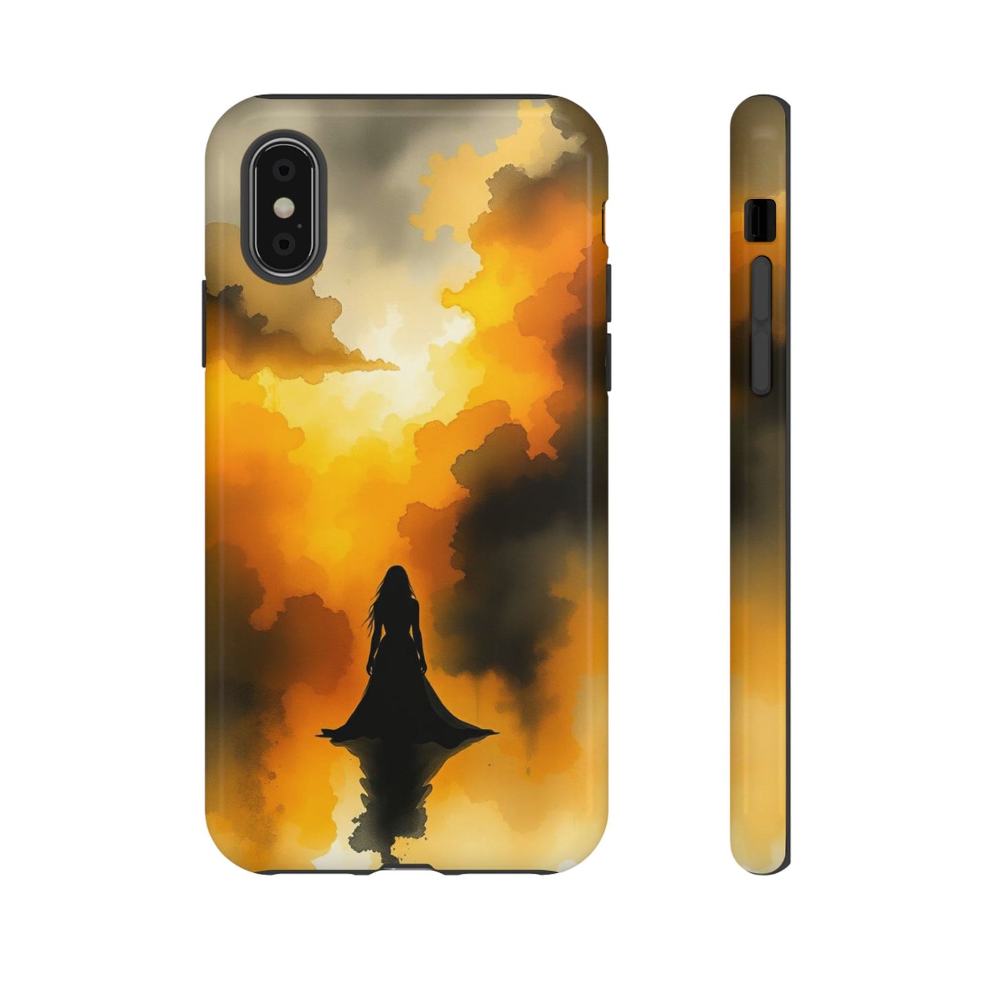 Watercolour Gothic Woman in Black Phone Case