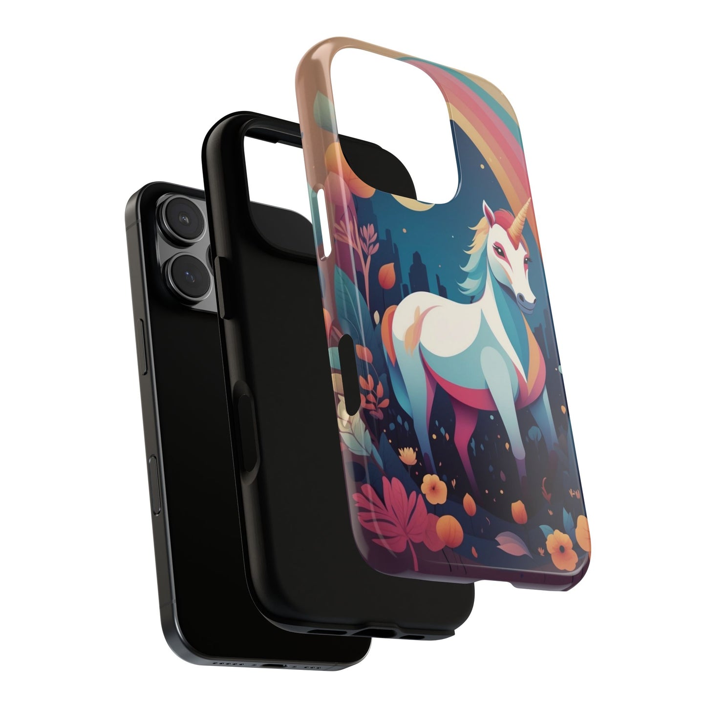 Stylised Unicorn & Rainbow Design Phone Case