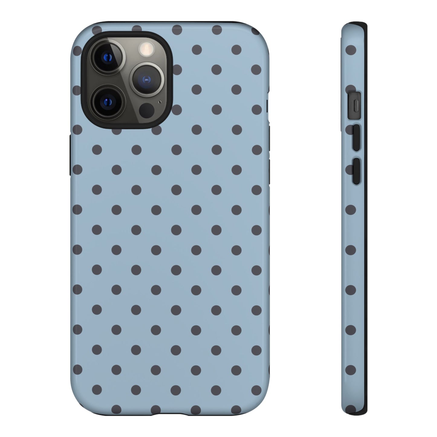 Light Blue with Dark Blue Dot Pattern Phone Case
