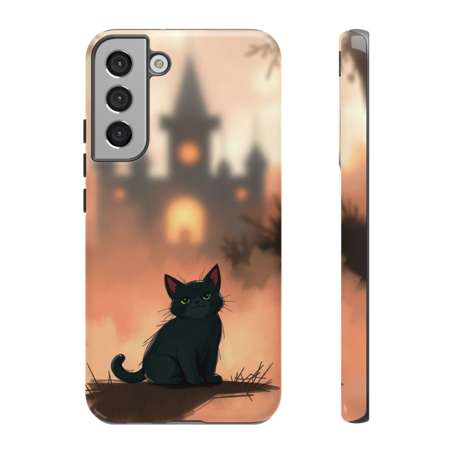 Cute Gothic Cat Design Phone Case