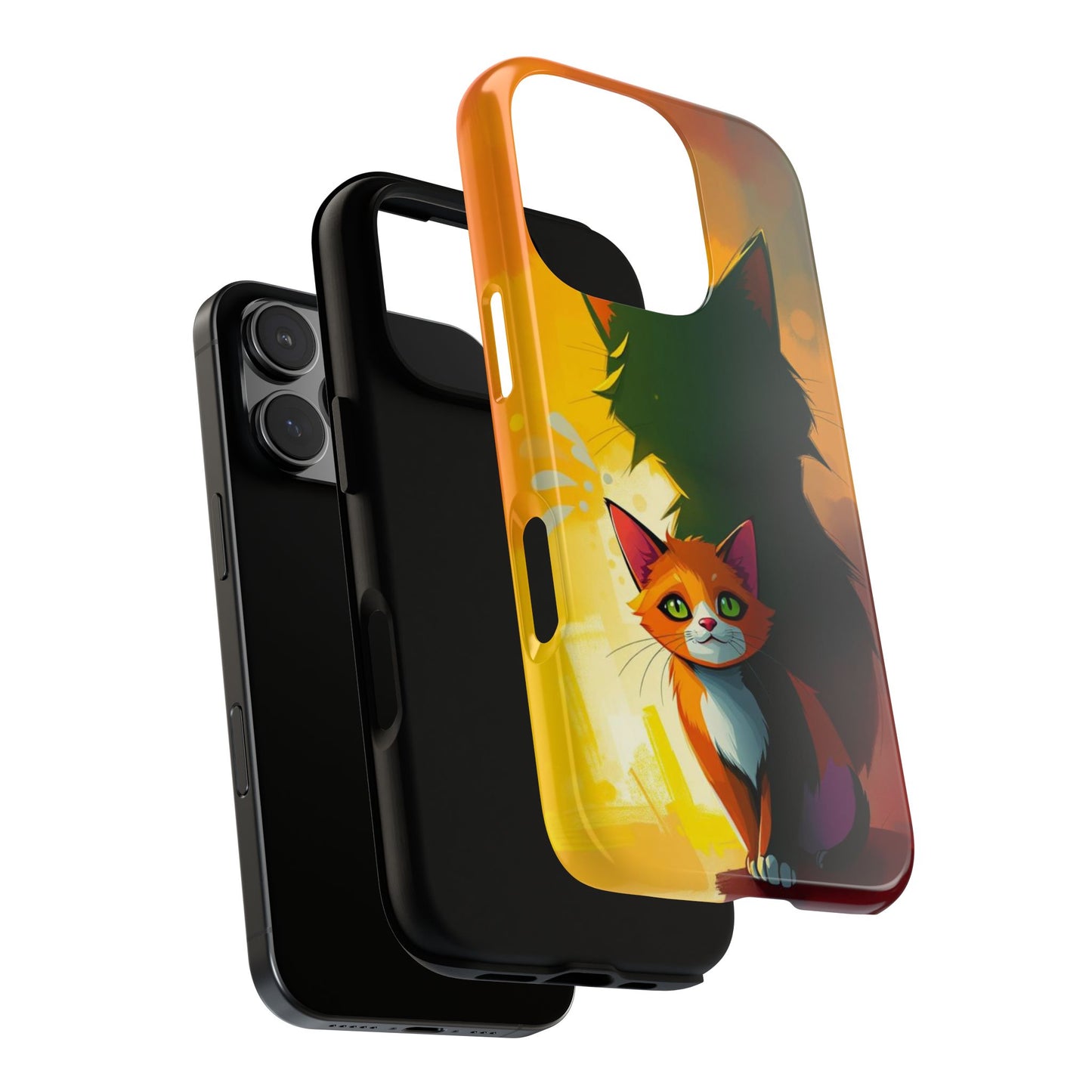Acrylic Style Shadow Cat Design Phone Case