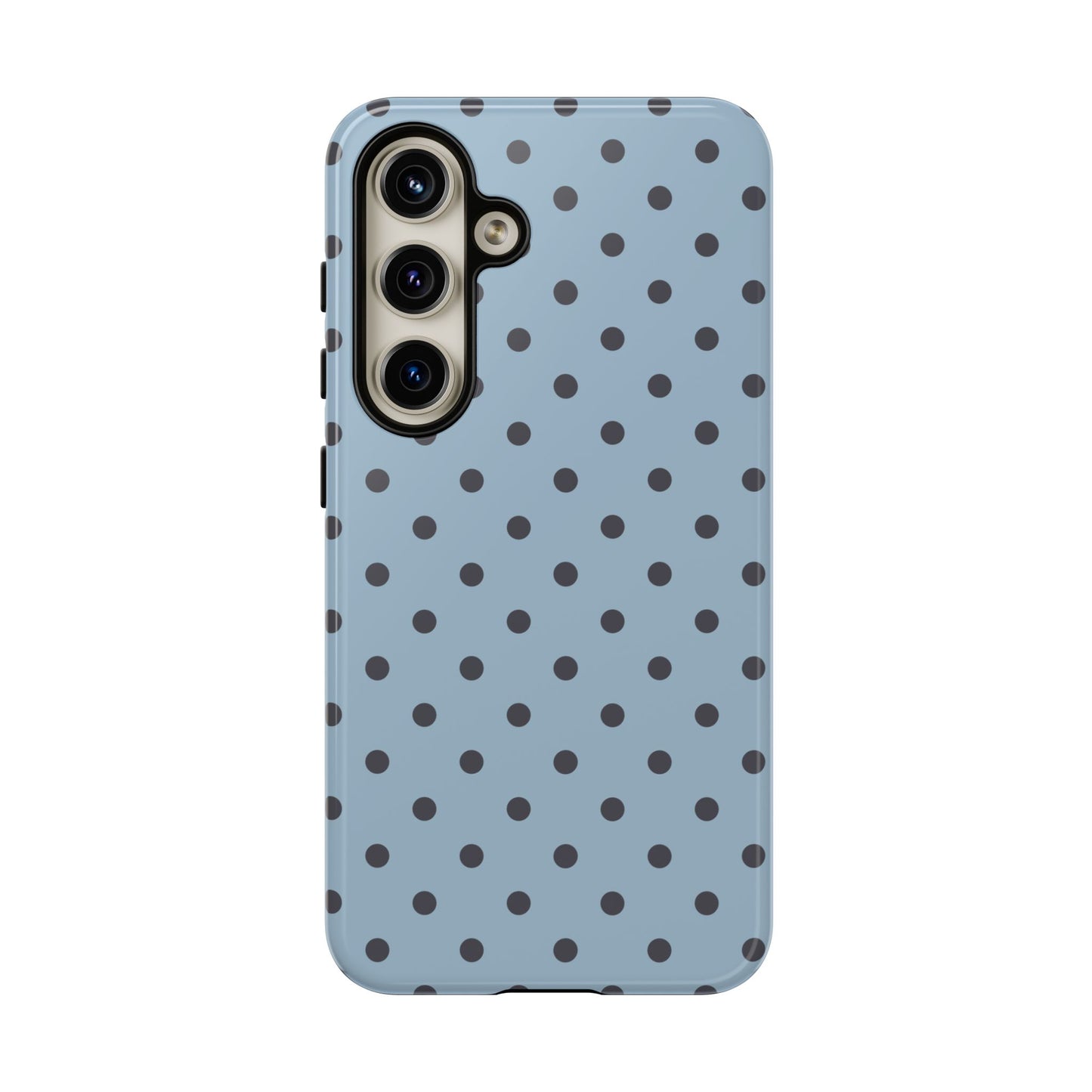 Light Blue with Dark Blue Dot Pattern Phone Case