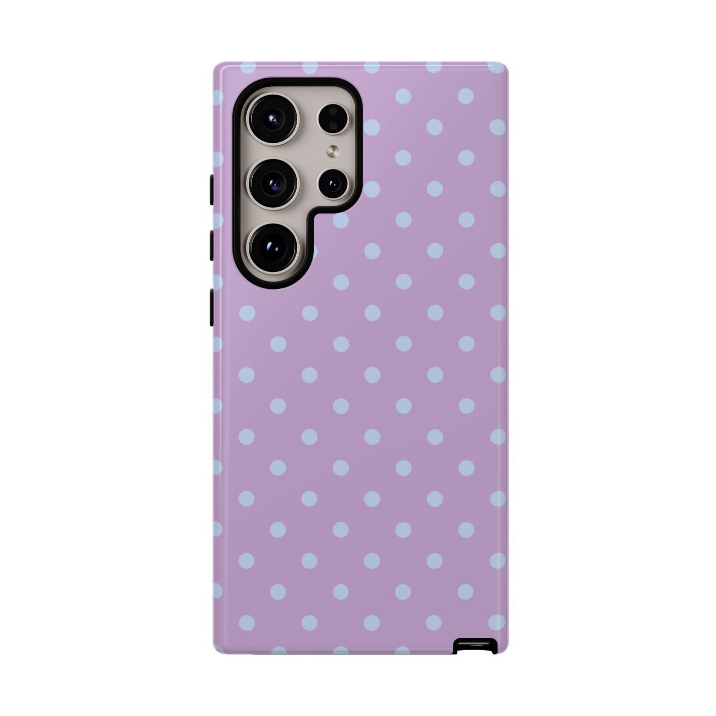 Samsung Galaxy S24 Ultra / Glossy Phone Case - Trendy Lilac & Ice Blue Dot Pattern Phone Case