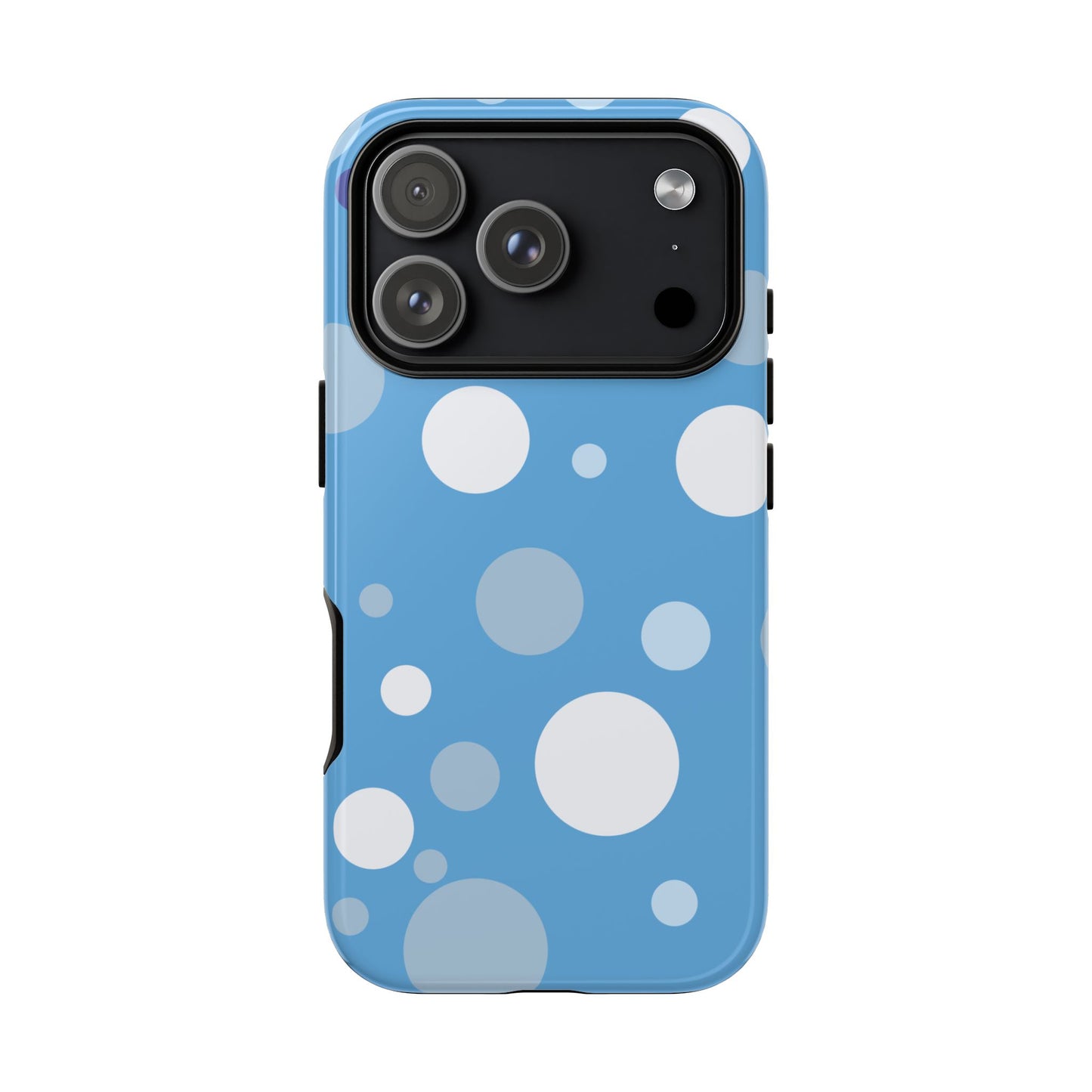 iPhone 17 Pro / Glossy Phone Case - ’Bold Blue with White Dot Pattern’ Phone Case
