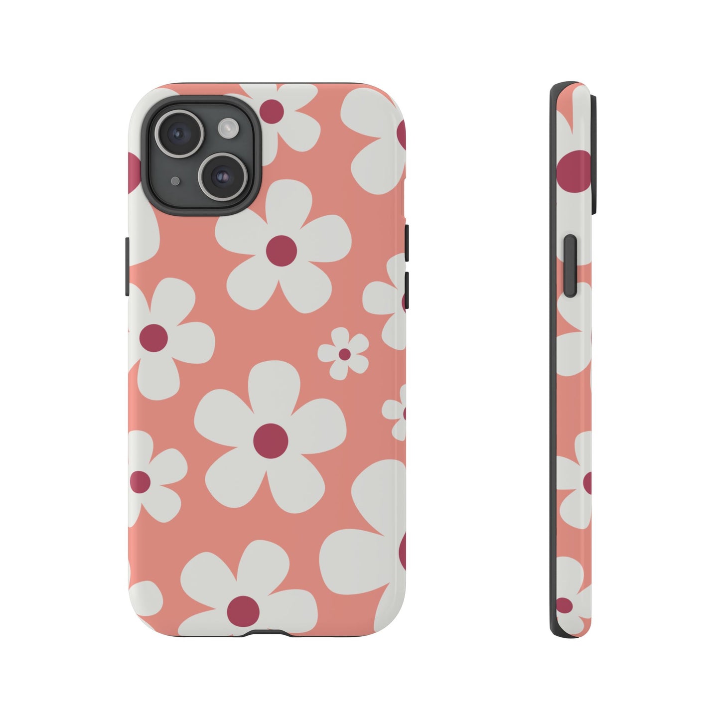 iPhone 15 Plus / Glossy Phone Case - Cute Pink Daisy Pattern #2 Phone Case