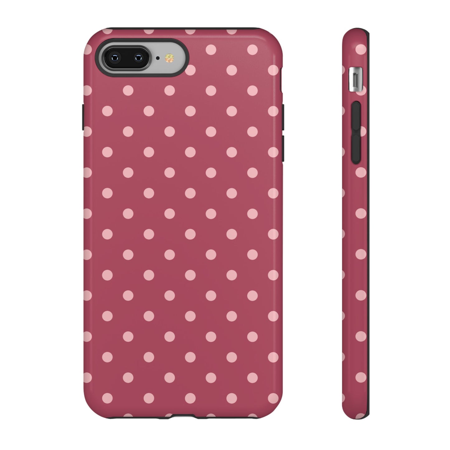 iPhone 8 Plus / Glossy Phone Case - ’Pink Dot Pattern’ Phone Case