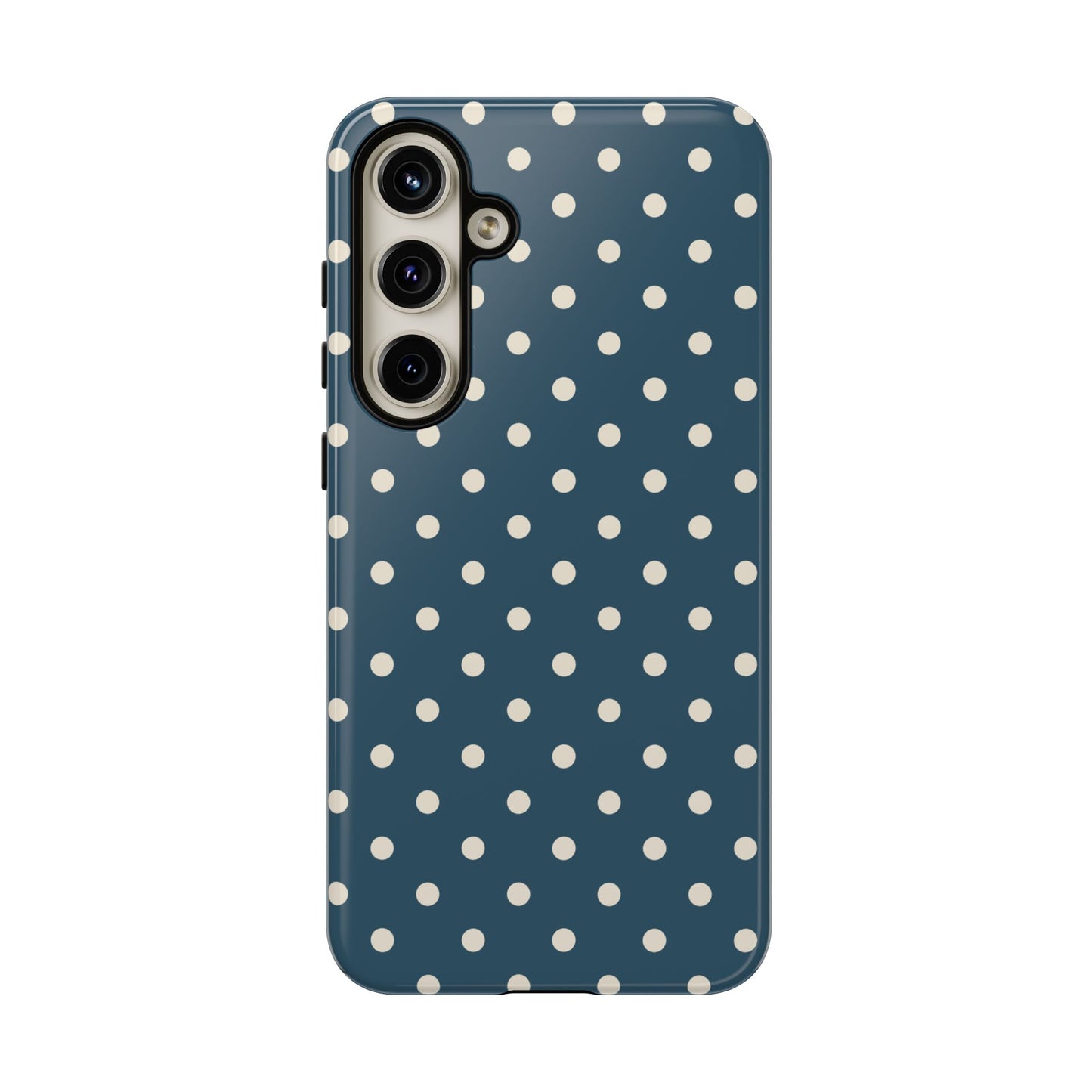 Samsung Galaxy S24 Plus / Glossy Phone Case - ’Blue & White Dot Pattern’ Phone Case