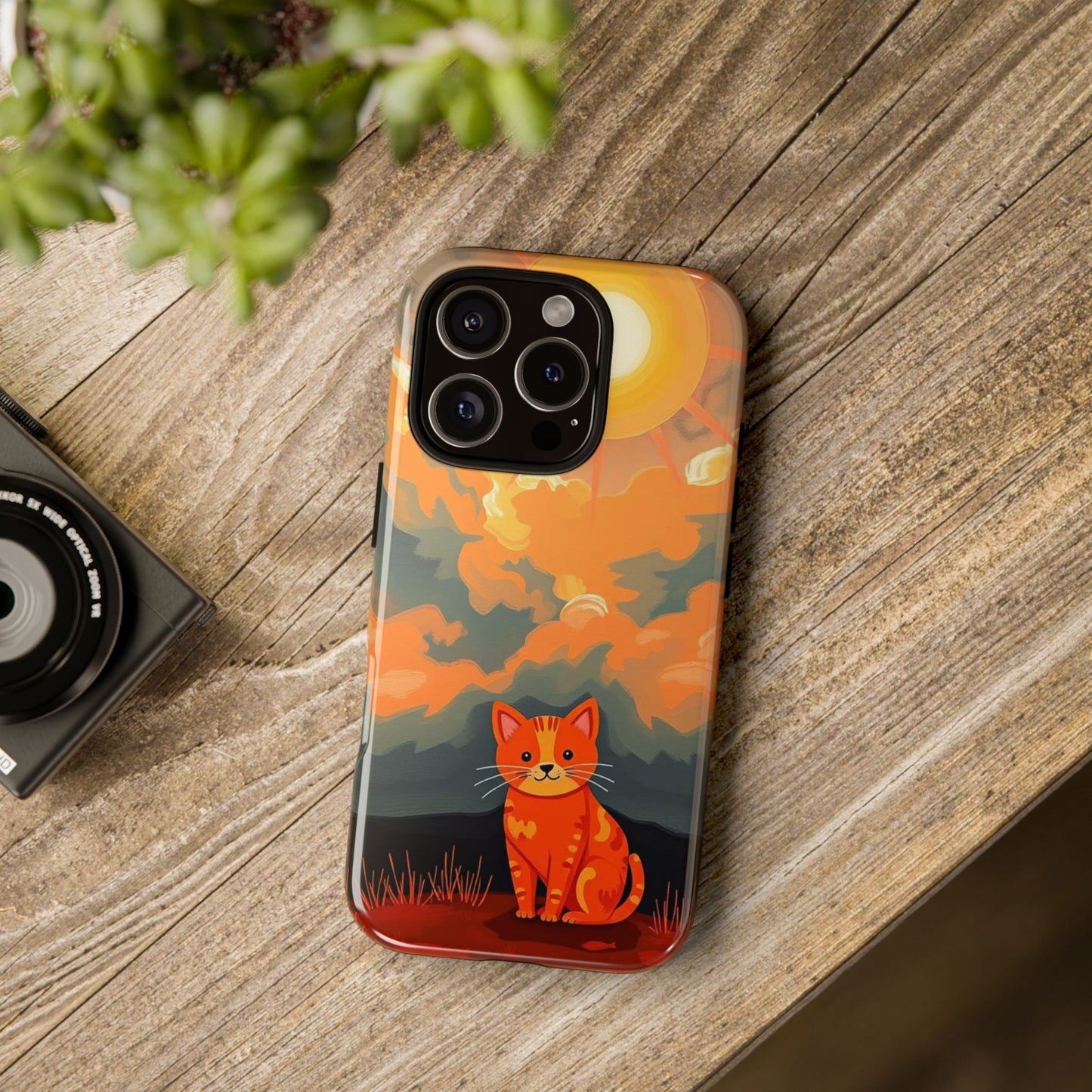 Acrylic Painting Style Cat Design Phone Case