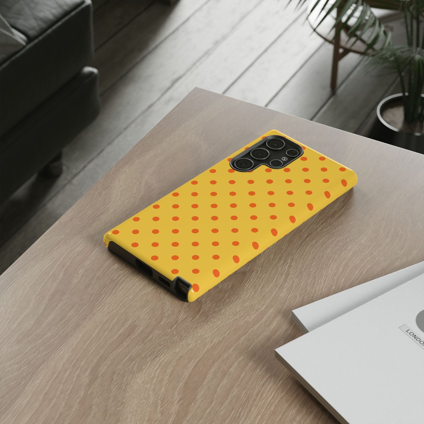 Trendy Yellow & Orange Dot Pattern Phone Case