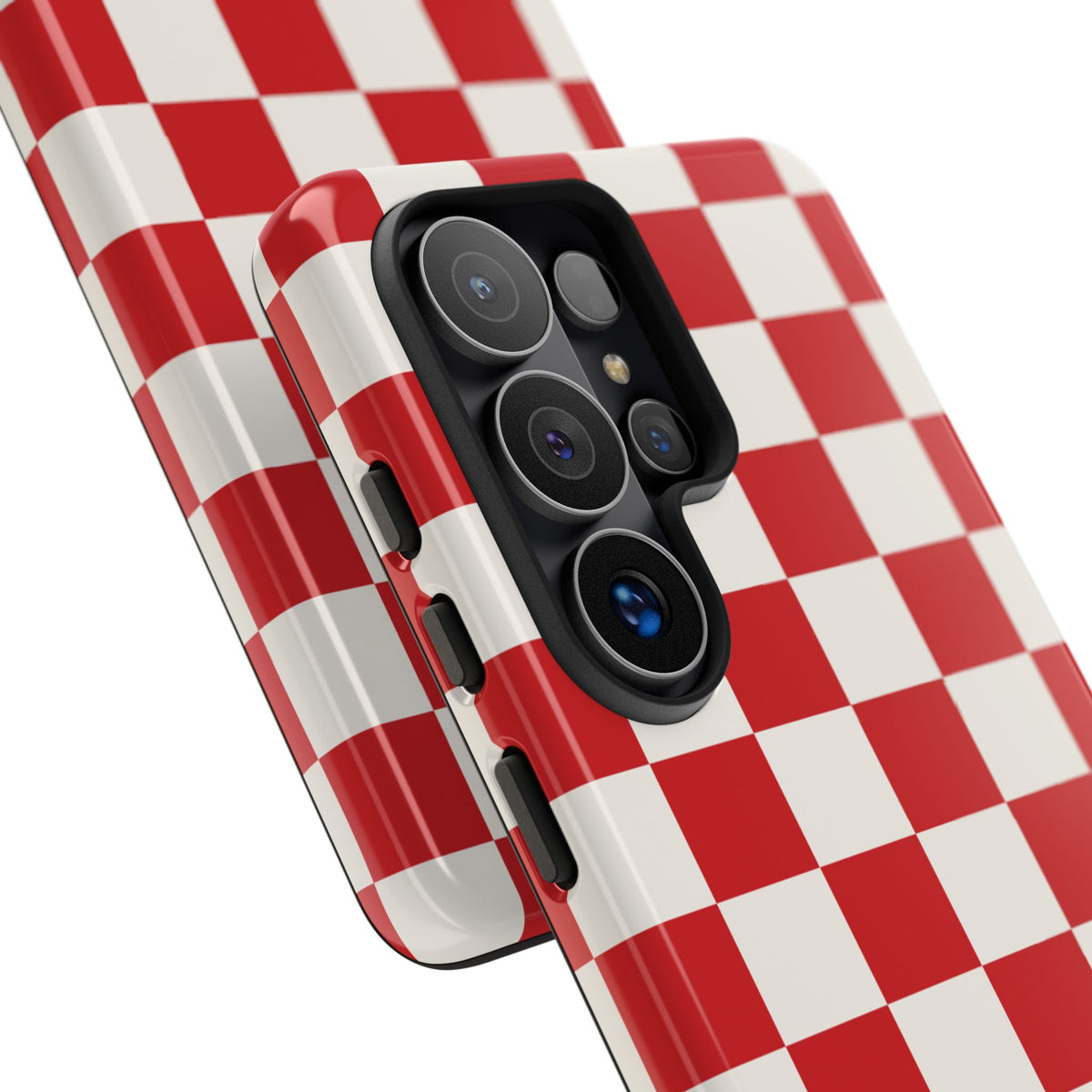 Red Checked Pattern Phone Case - Red Phone Case