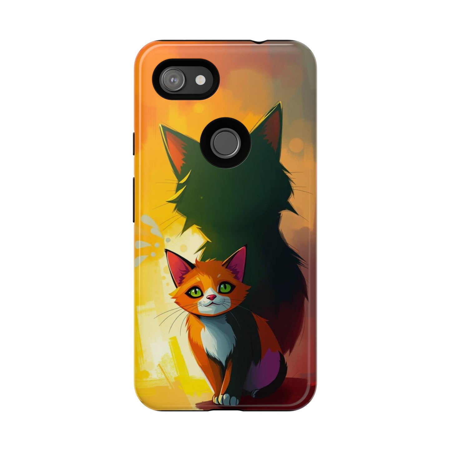 Acrylic Style Shadow Cat Design Phone Case