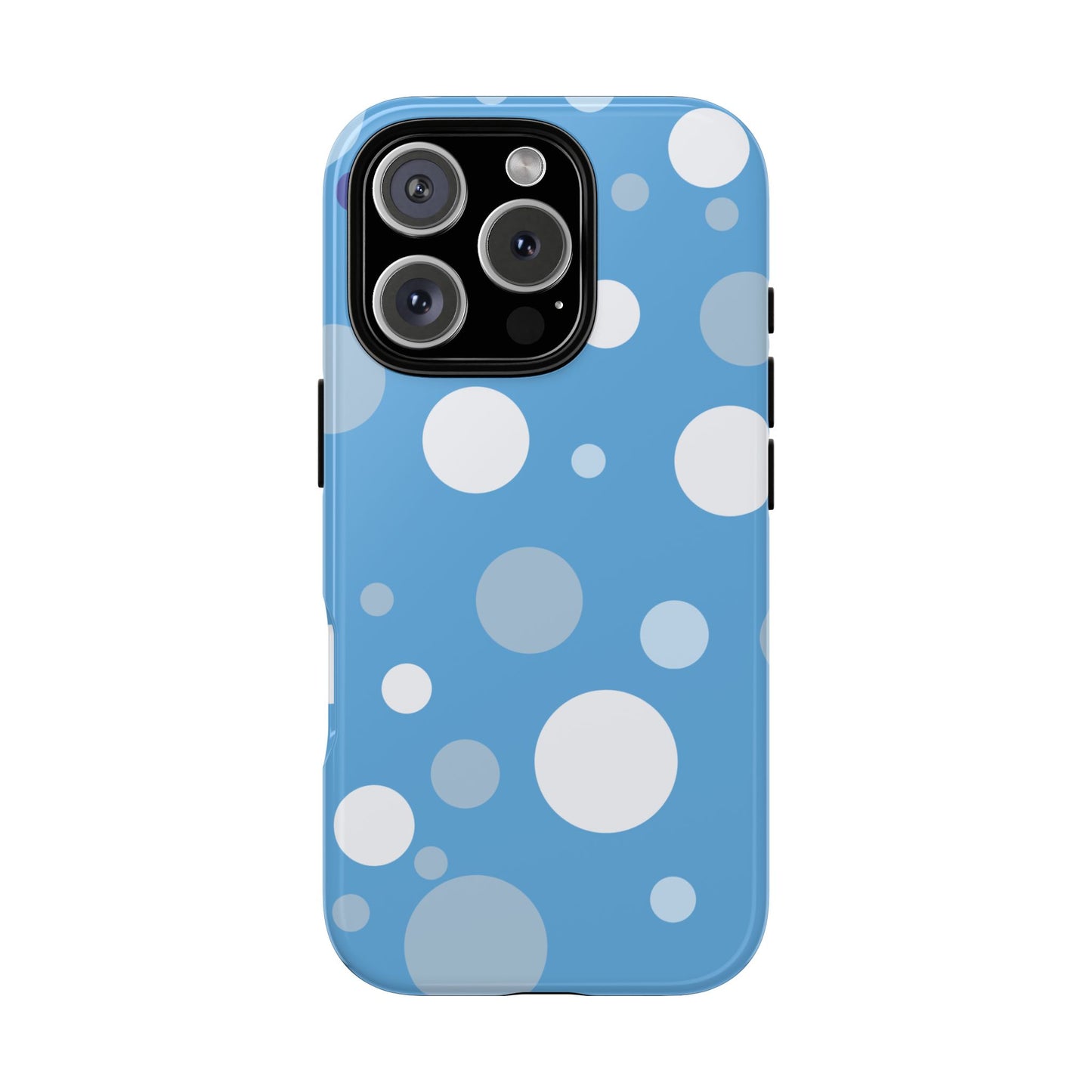 iPhone 16 Pro / Glossy Phone Case - ’Bold Blue with White Dot Pattern’ Phone Case