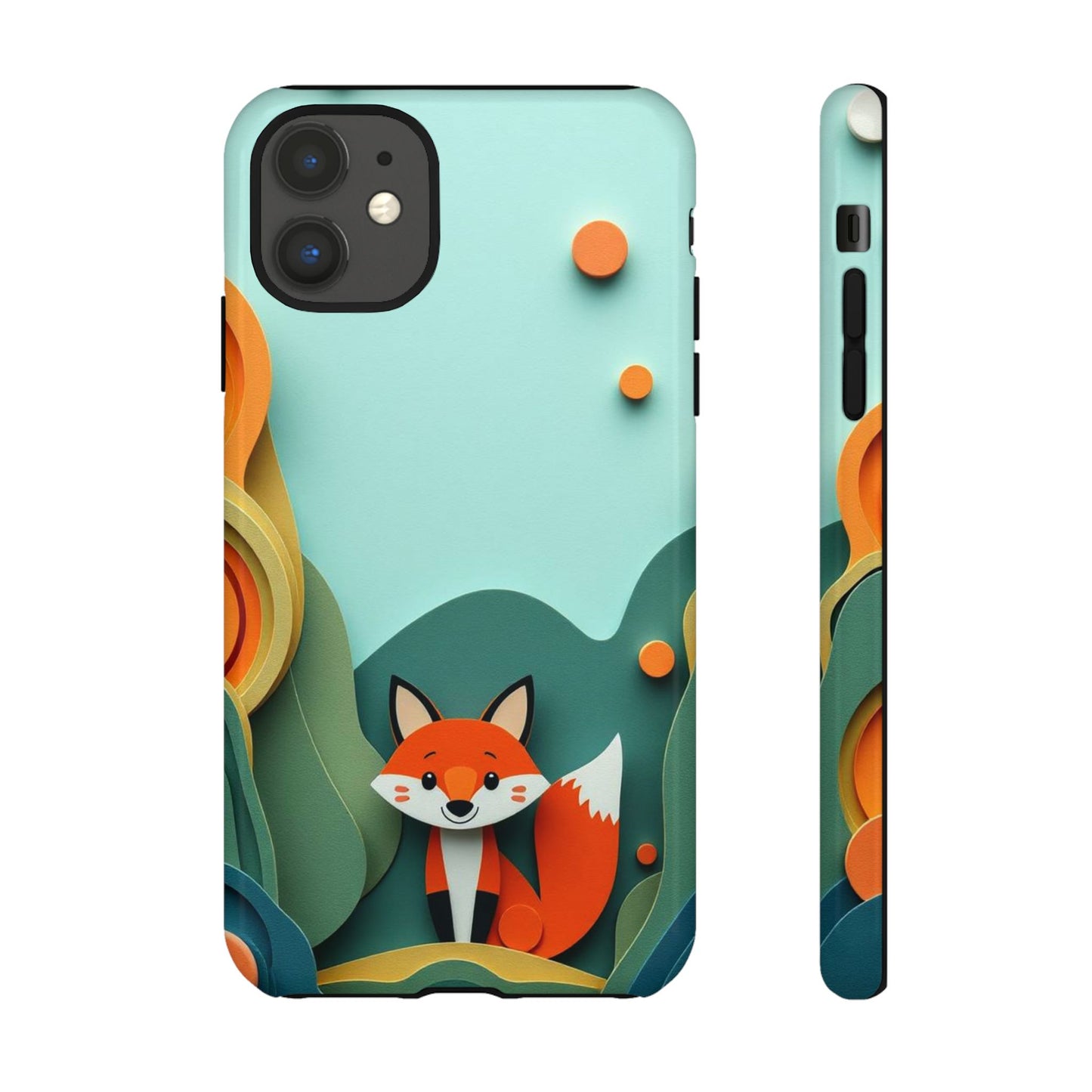 Papier-mâché Fox Design Phone Case