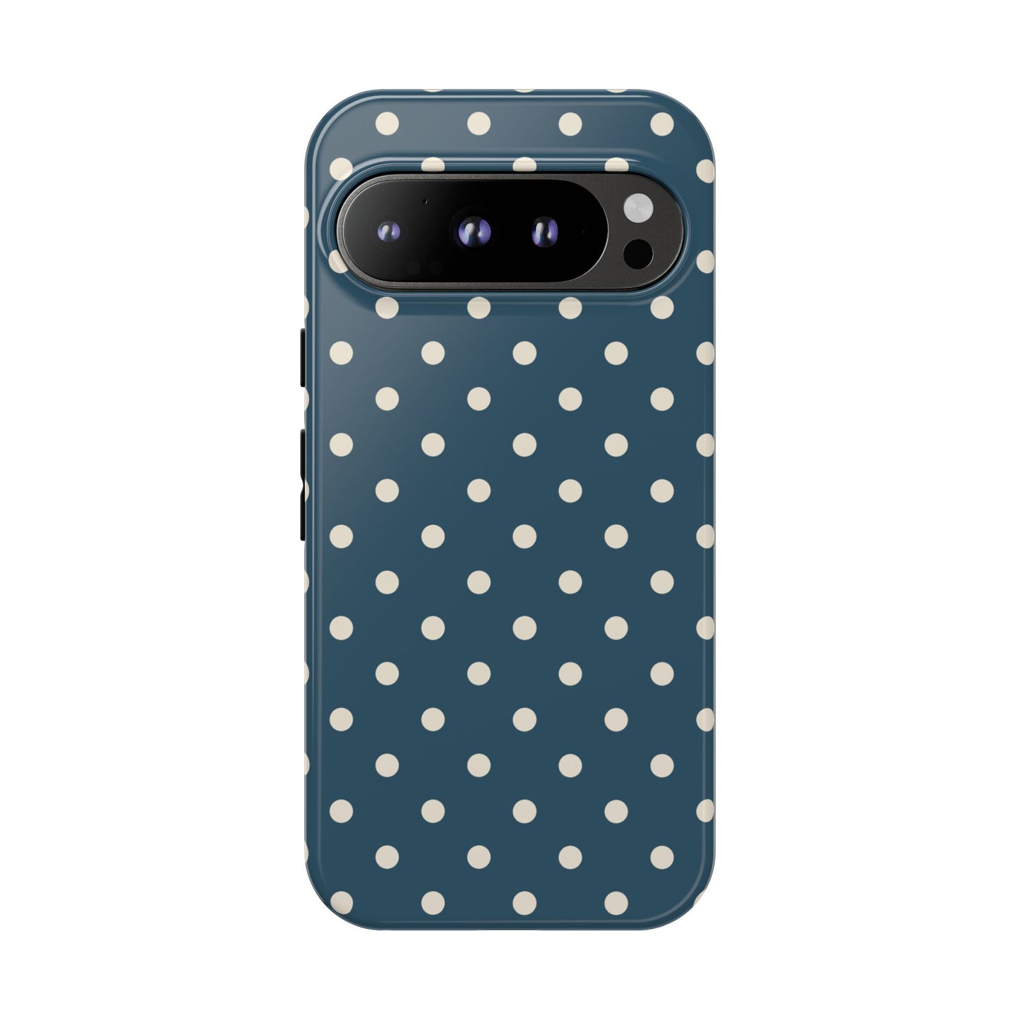Google Pixel 9 Pro / Glossy Phone Case - ’Blue & White Dot Pattern’ Phone Case
