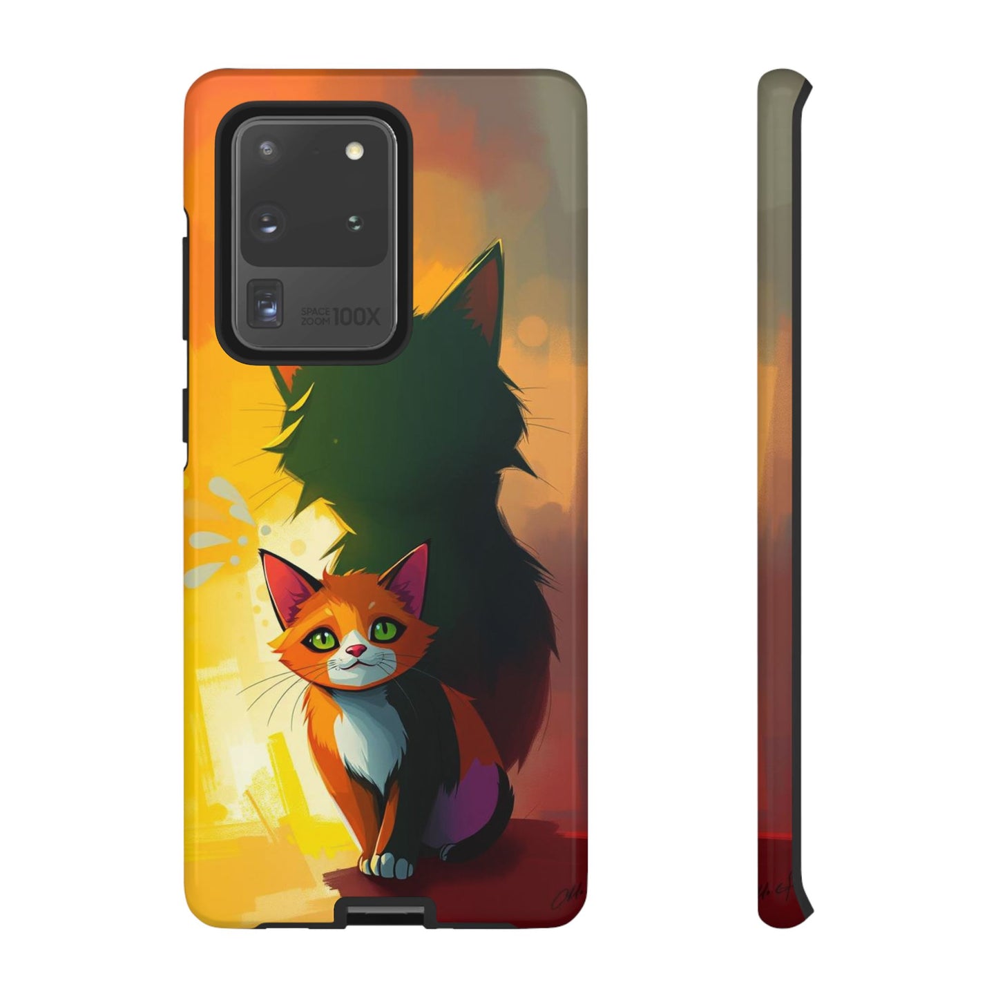 Acrylic Style Shadow Cat Design Phone Case