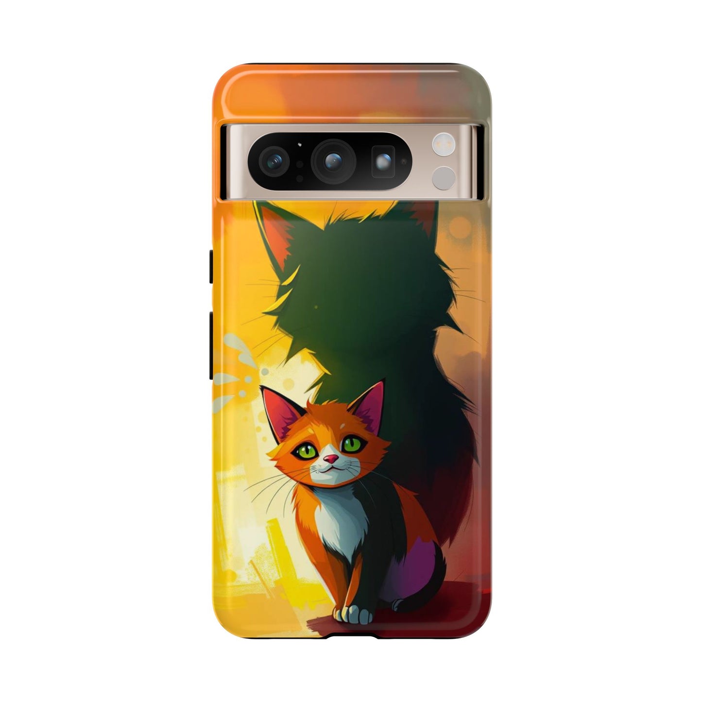 Acrylic Style Shadow Cat Design Phone Case