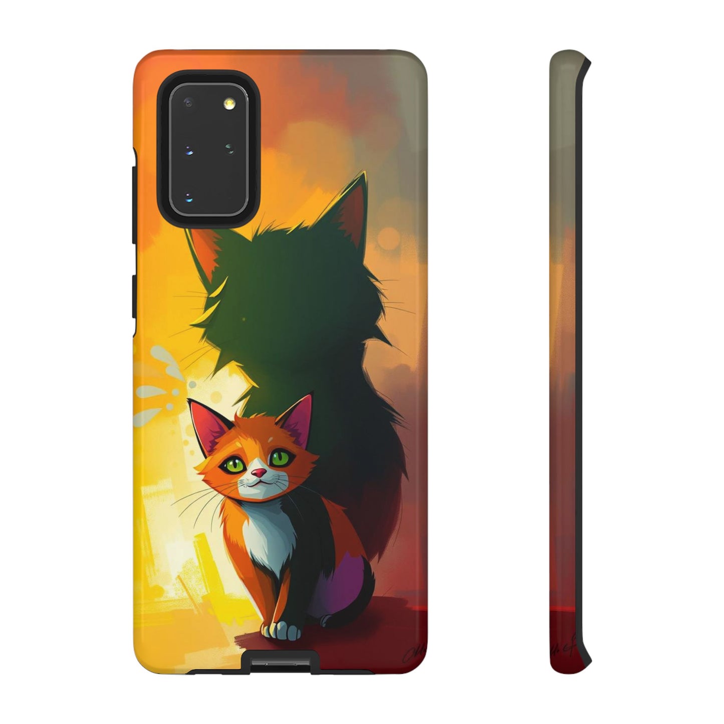 Acrylic Style Shadow Cat Design Phone Case