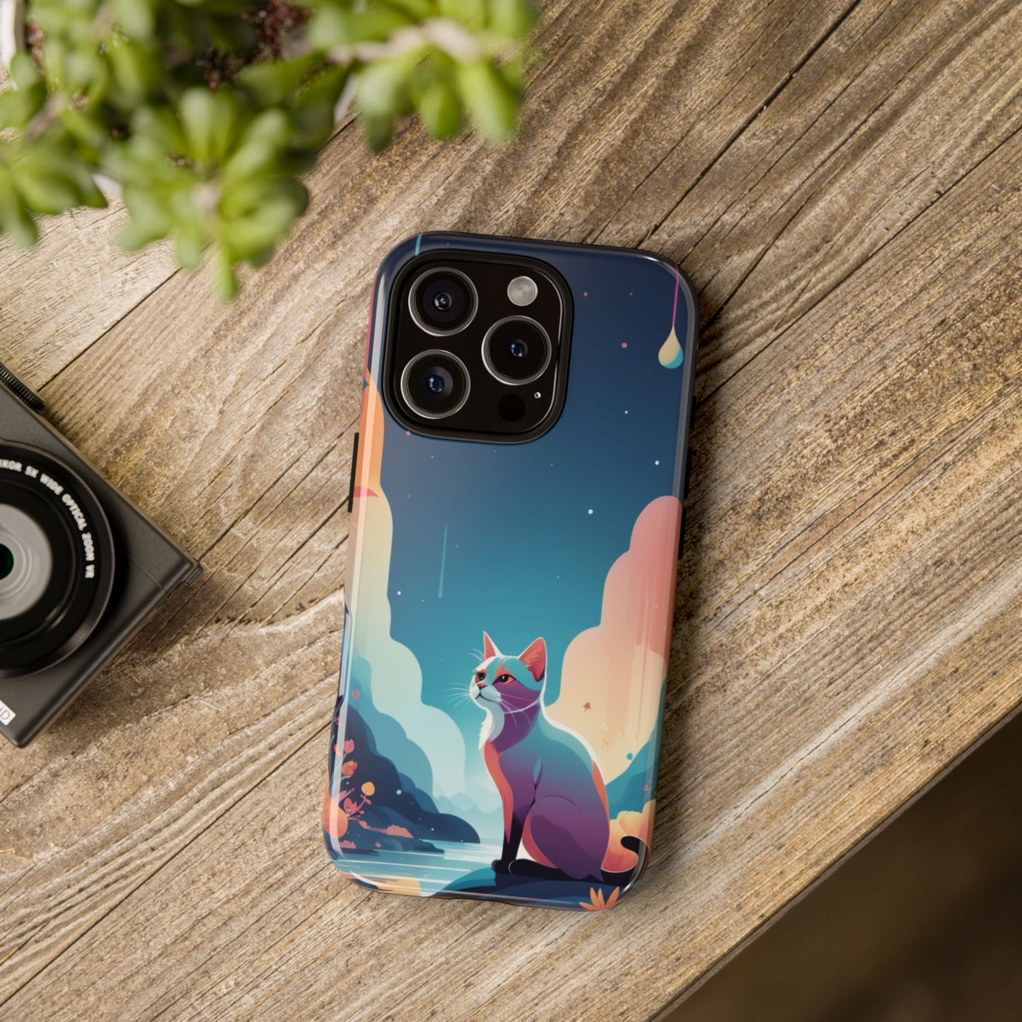 Stylised Cat Design Phone Case