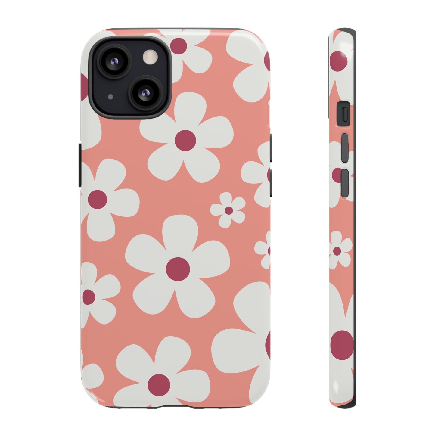 iPhone 13 / Glossy Phone Case - Cute Pink Daisy Pattern #2 Phone Case