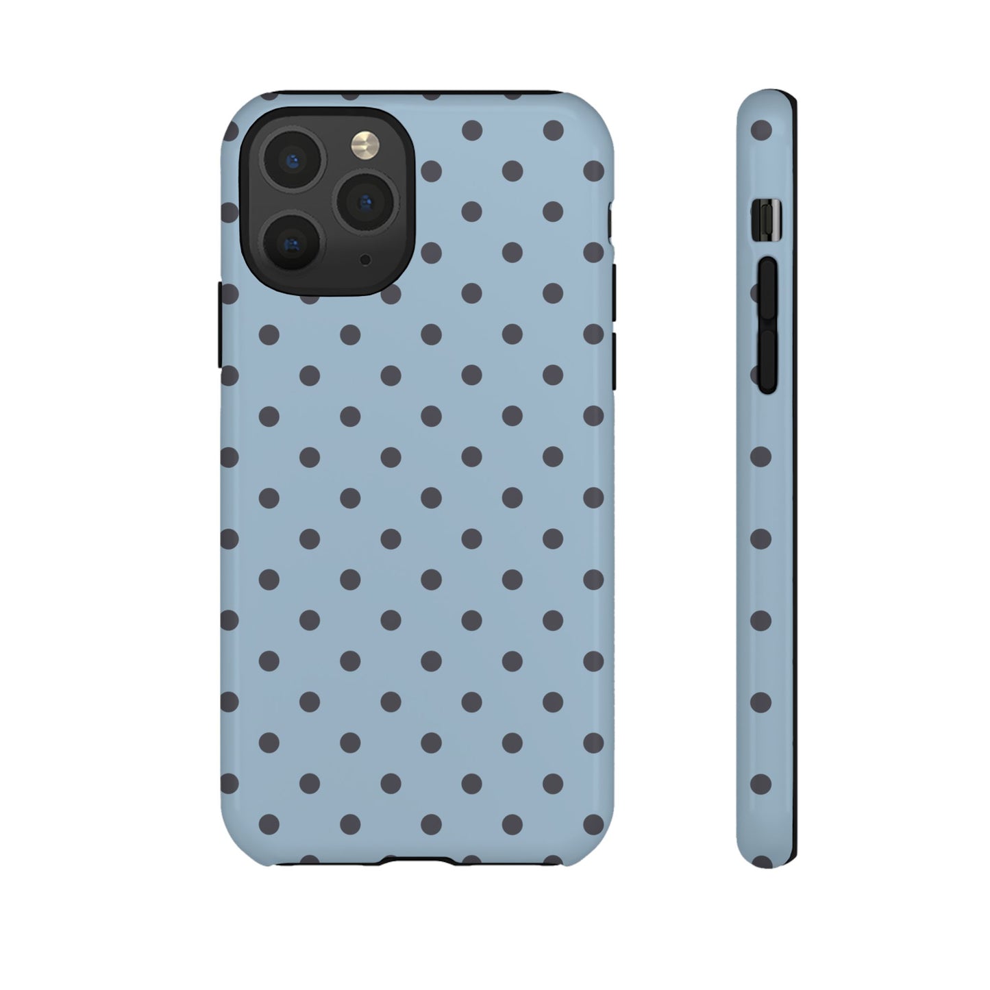 Light Blue with Dark Blue Dot Pattern Phone Case