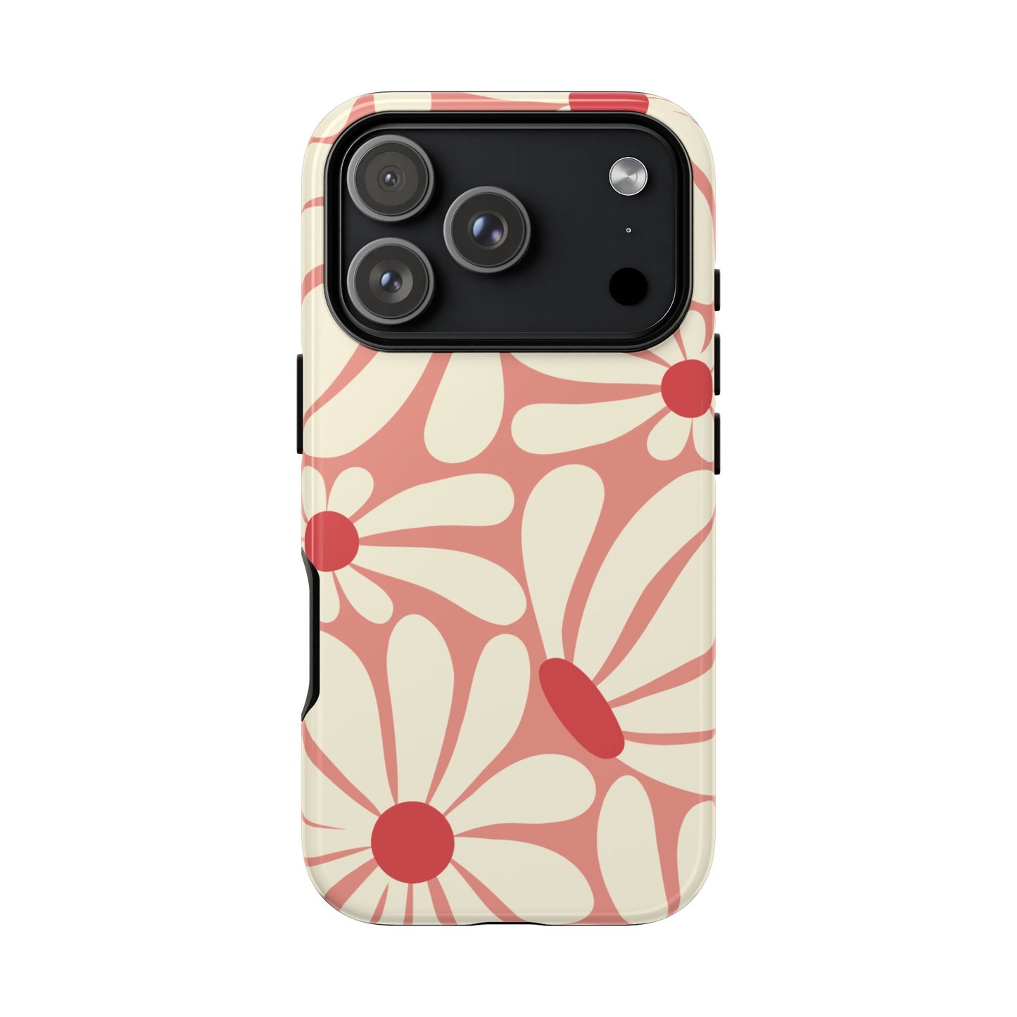 iPhone 17 Pro / Glossy Phone Case - ’Retro Pink Daisy Pattern’ Phone Case