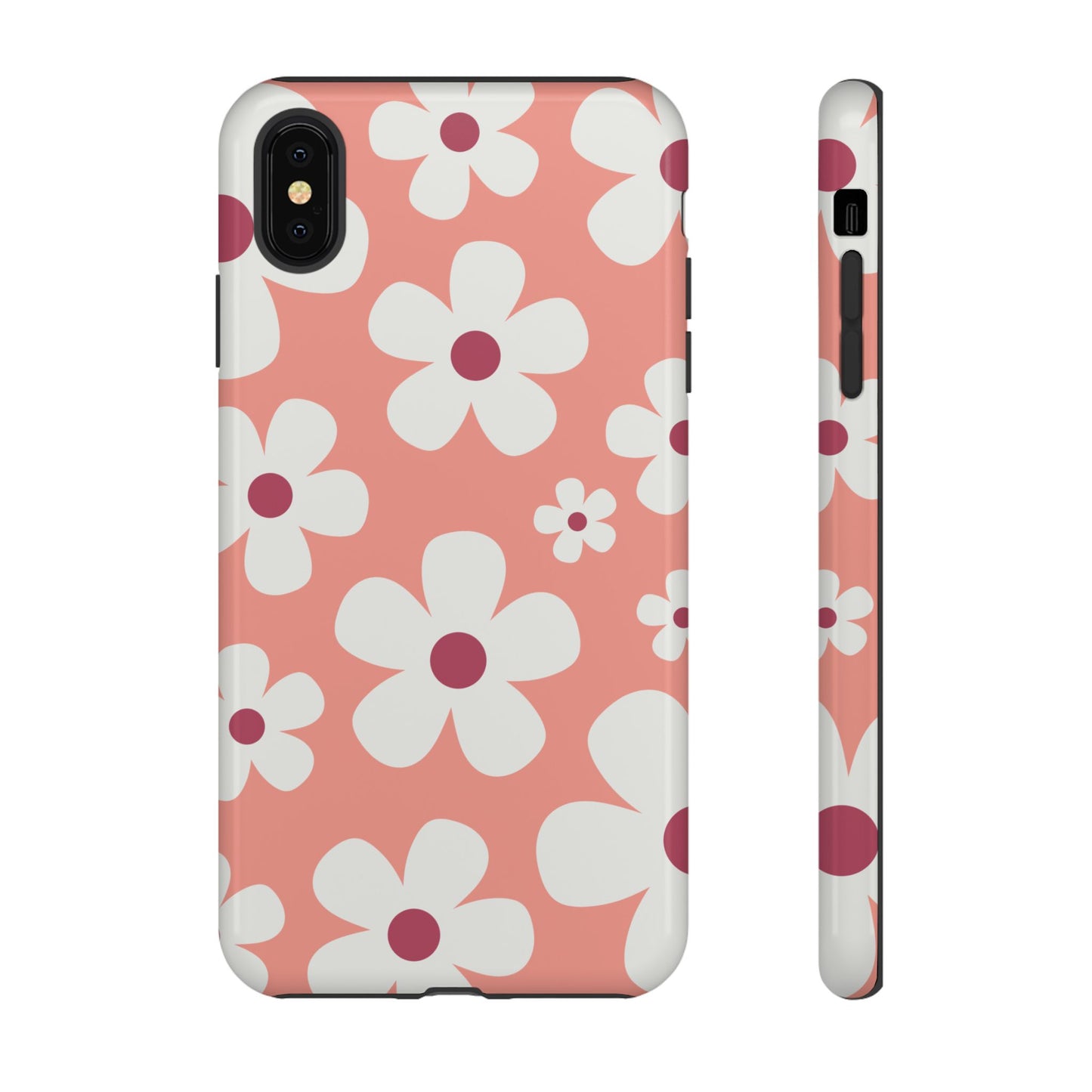 iPhone XS MAX / Glossy Phone Case - Cute Pink Daisy Pattern #2 Phone Case
