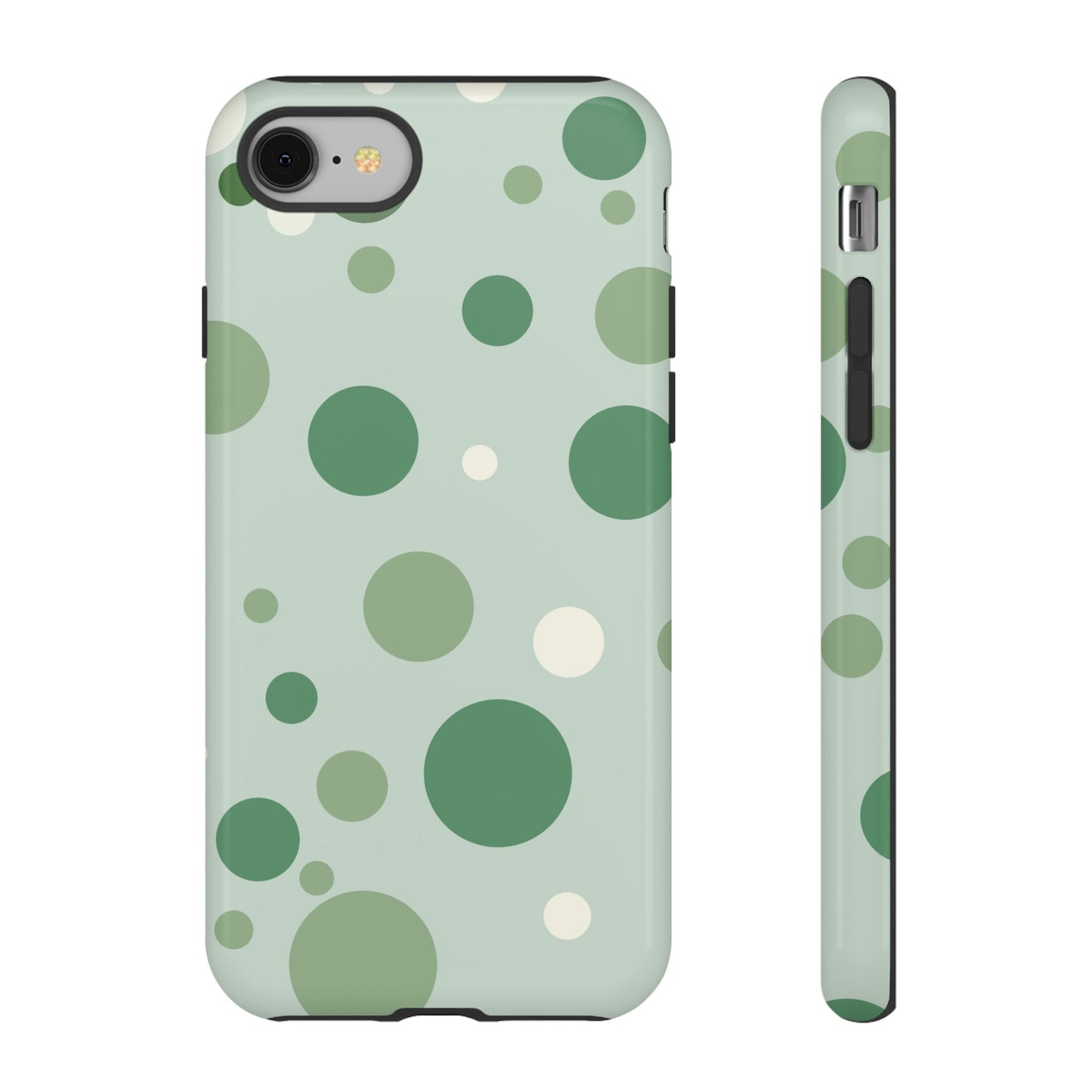 iPhone 8 / Glossy Phone Case - ’Bold Green Dot Pattern’ Phone Case