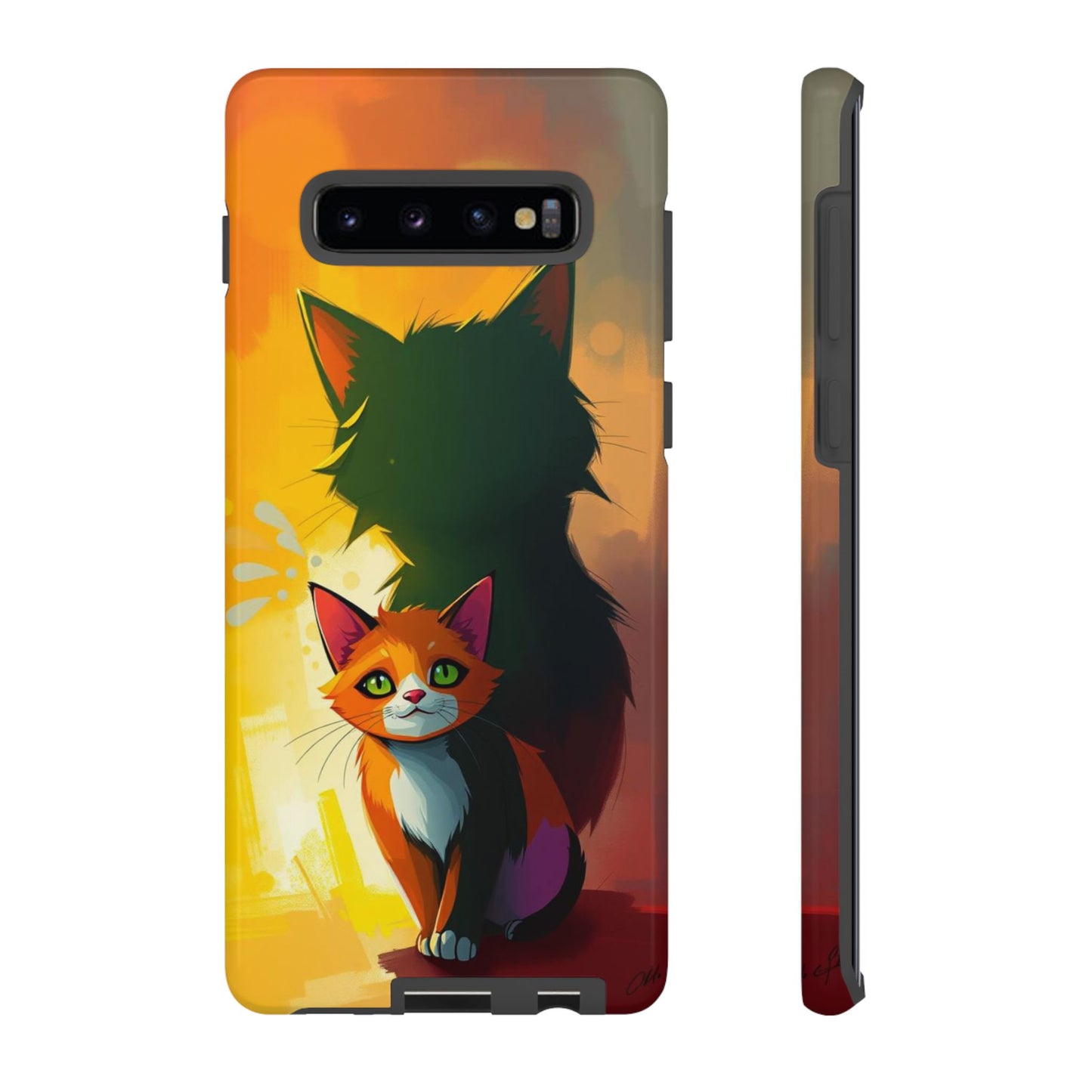 Acrylic Style Shadow Cat Design Phone Case